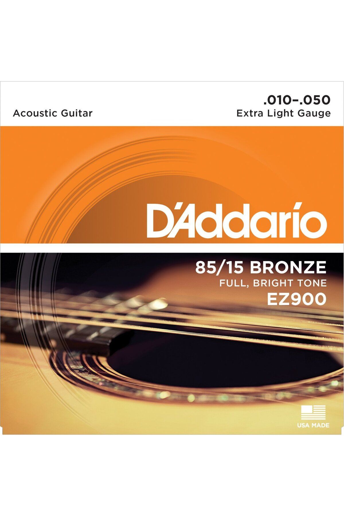 D'Addario Akustik Gitar Tel Seti, 85/15 Bronze, Extra Lıght