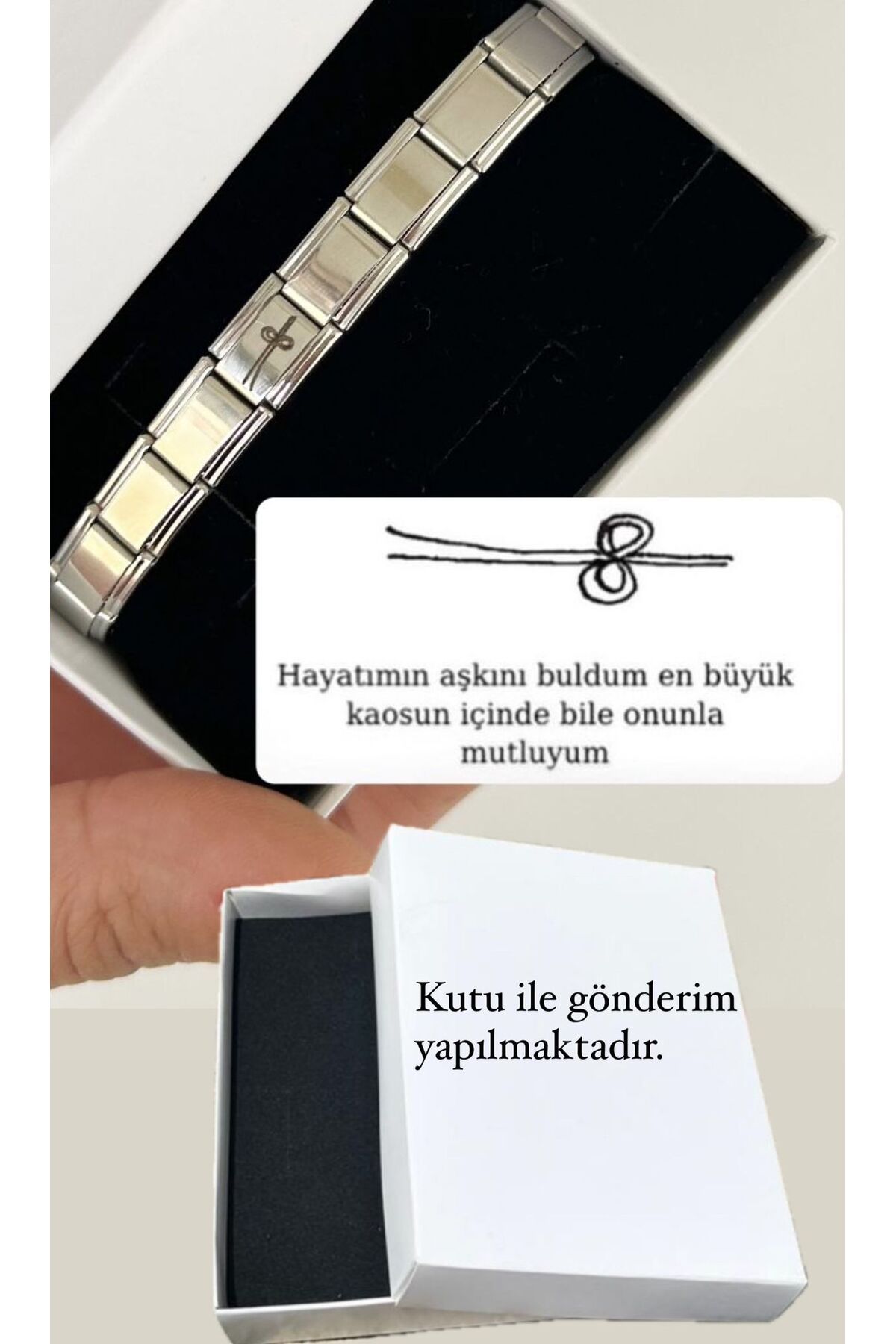 MOD10 ÇELİK İTALYAN İLİŞKİ ÇİZGİSİ BİLEKLİK SEVGİLİYE ÖZEL HEDİYE