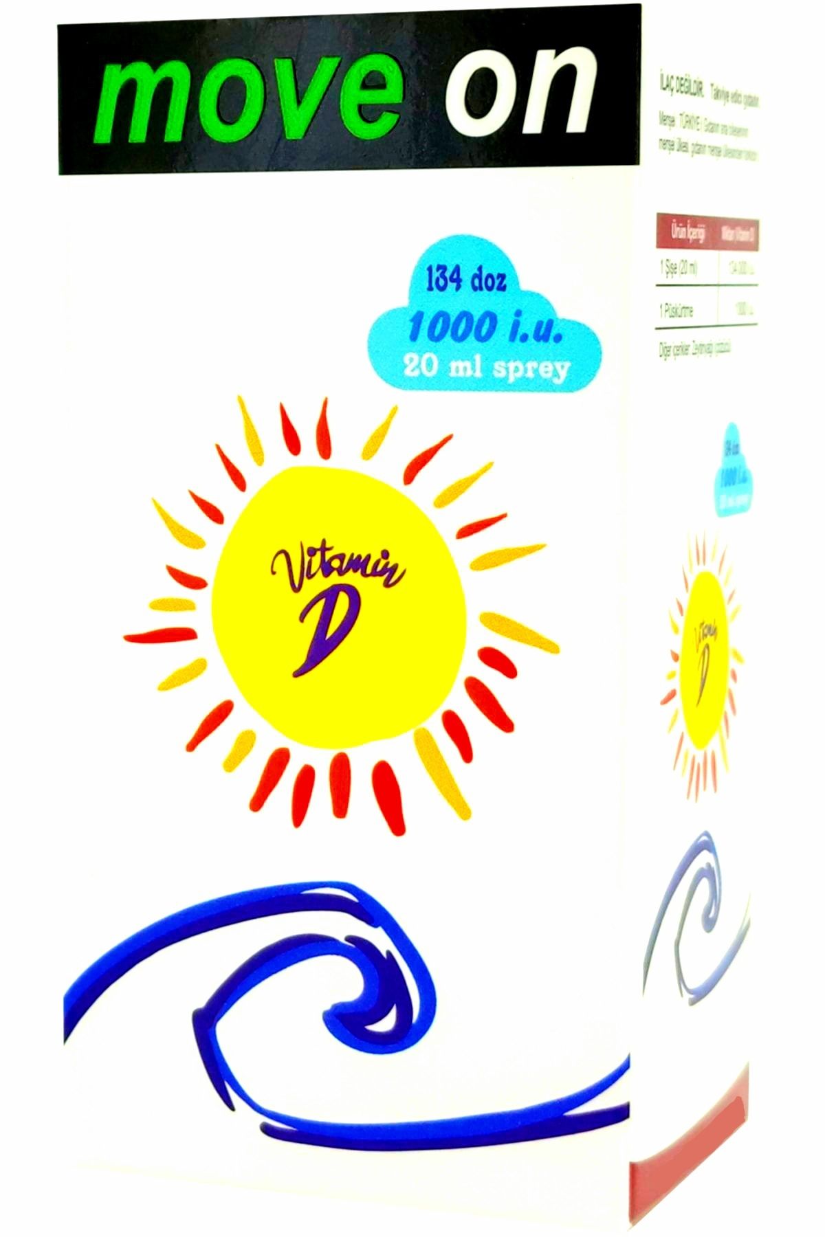 Move On D Vitamini 1000 I.u. 20 ml Sprey (134 DOZ)