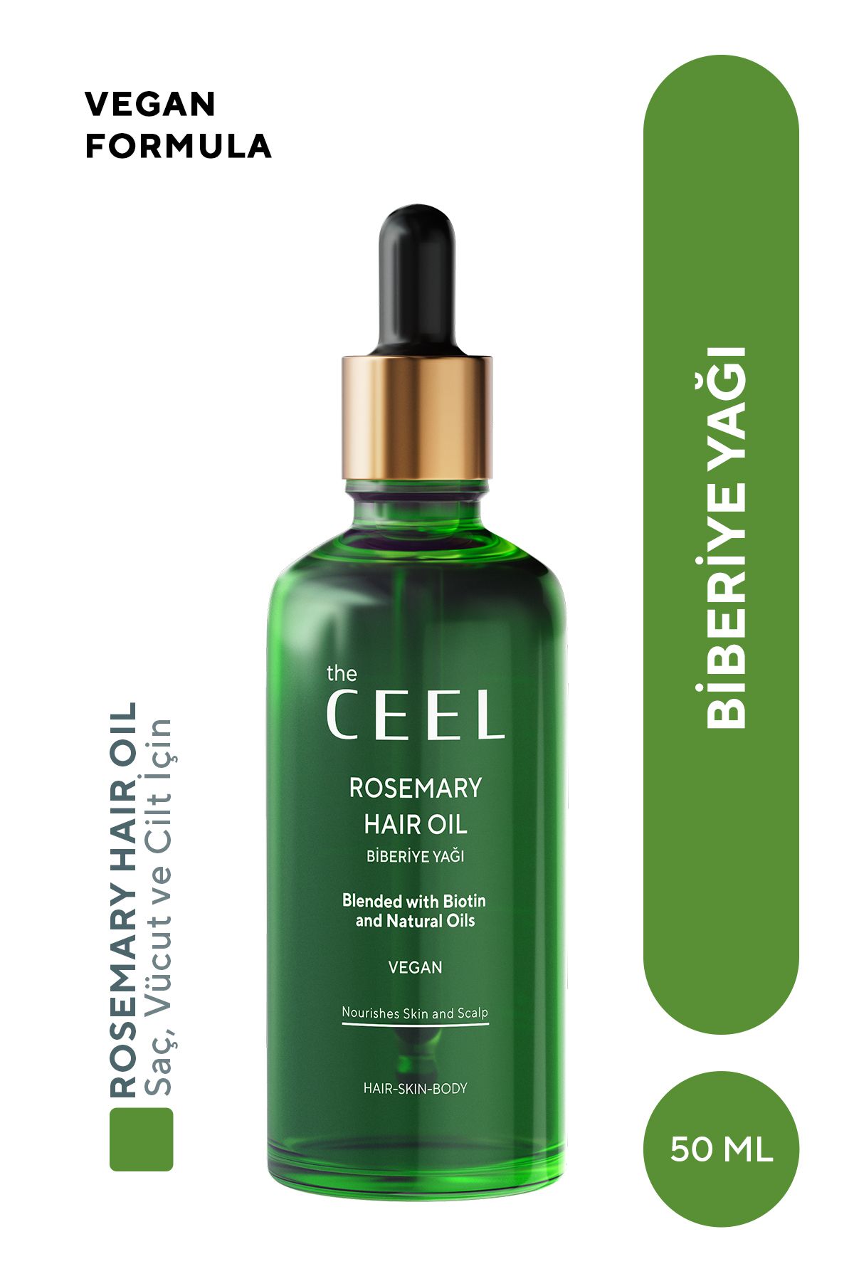 The Ceel Biberiye Yağı Complexi Saç Dökülmesi ve Yıpranmış Saçlar için Hızlı Saç Uzatan Biotinli Saç Bakımı
