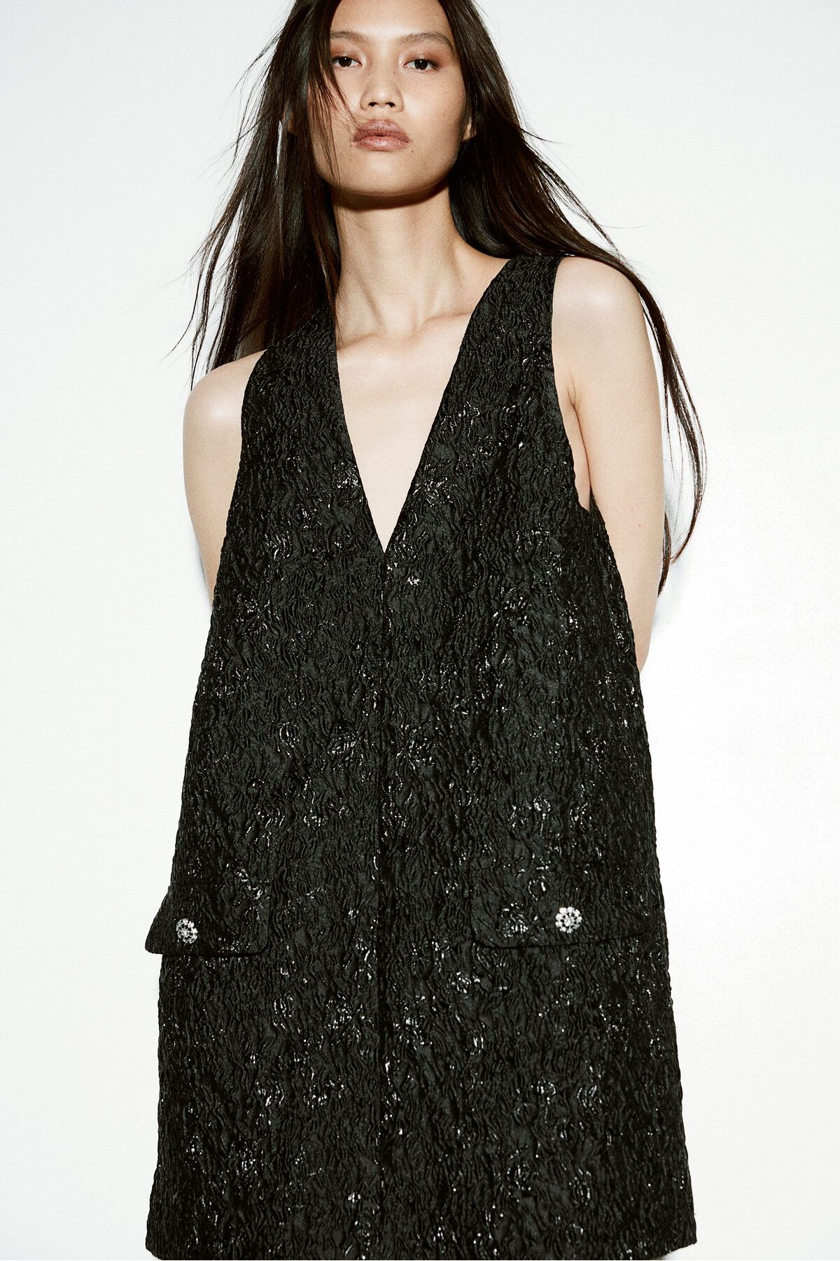 H&M Jakarlı Dokuma Mini Elbise