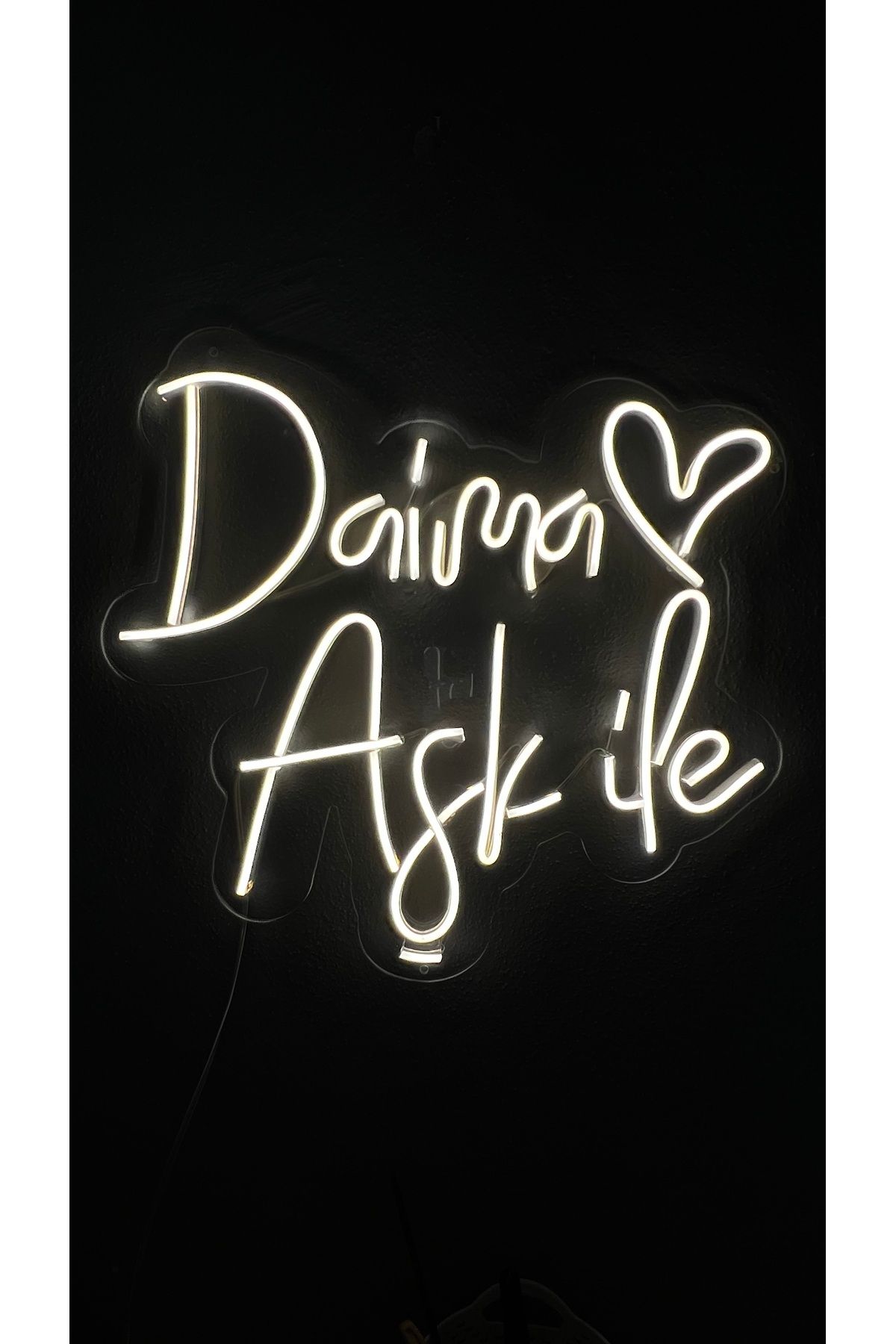Neon Daima Aşk İle NEON Tabela 50x50 Tak çalıştır