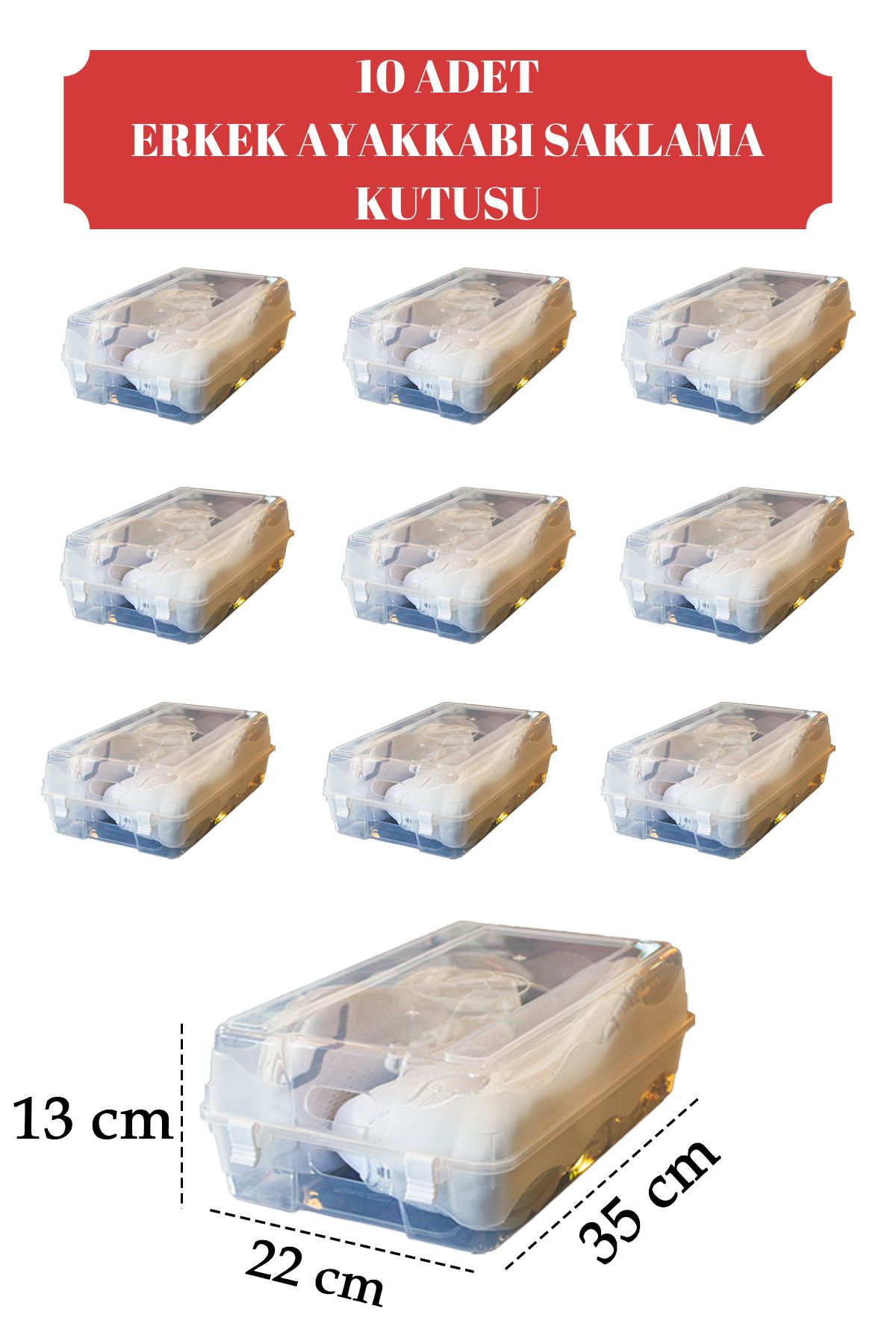 DOVİ HOME 10'lu Set Erkek Ayakkabı Saklama Kutusu Set
