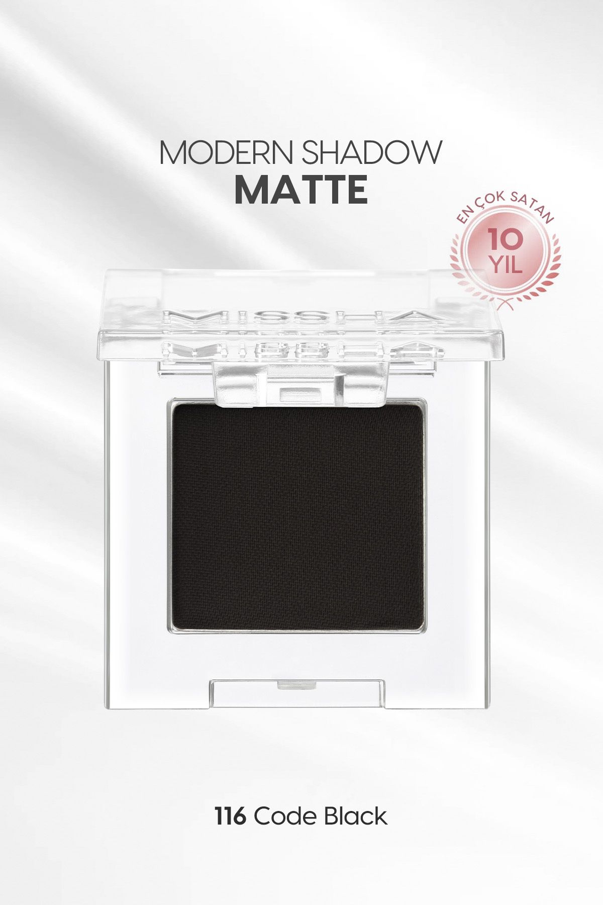 Missha Yumuşak Dokulu, Dökülme Yapmayan Mat Tekli Göz Farı Modern Shadow Matte (116 Code Black)