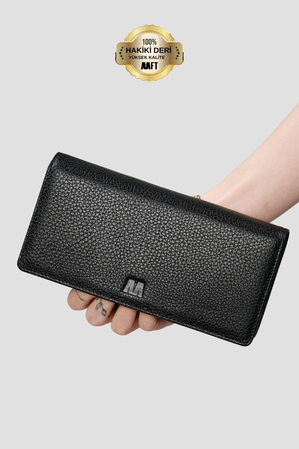 MFT Leather Design Golden 3367 Hakiki Deri Telefon Bölmeli Unisex Cüzdan