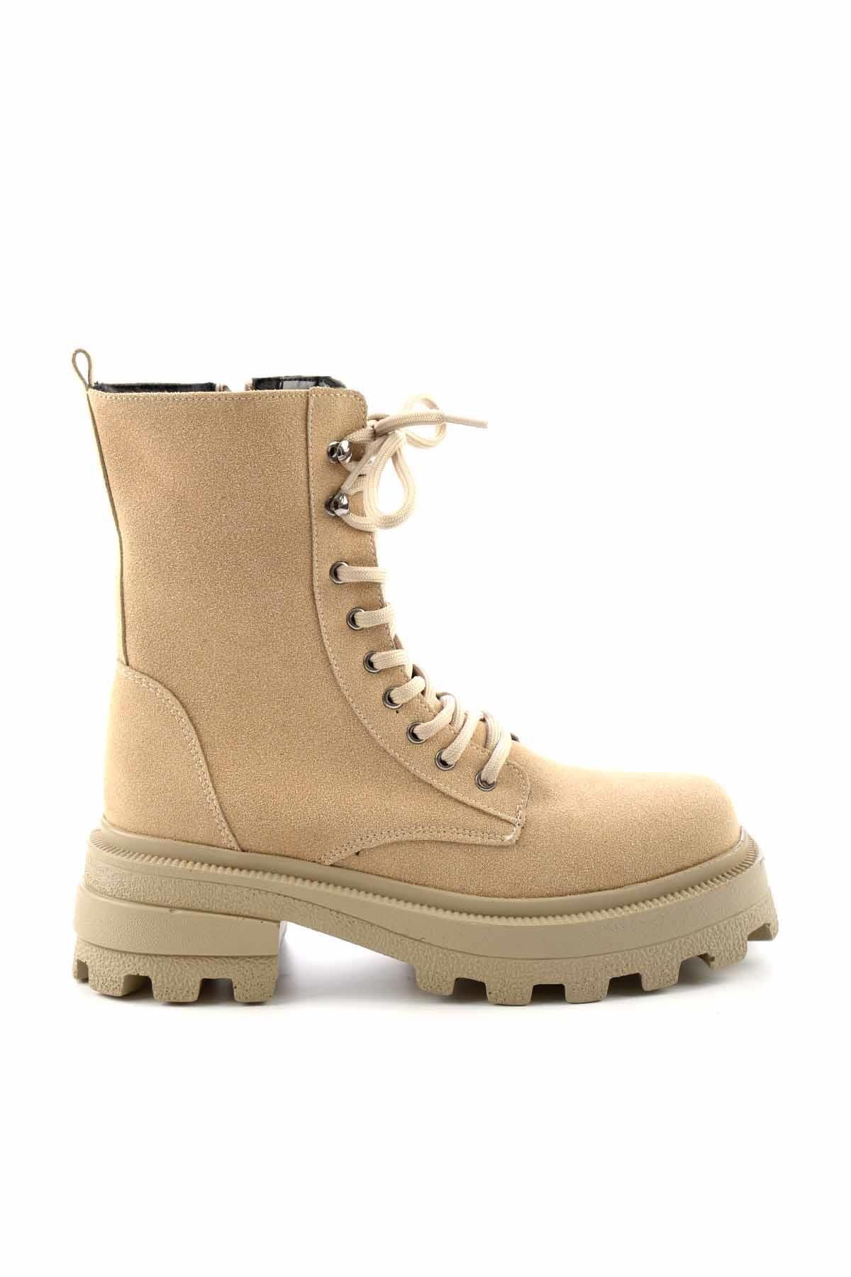 Bambi Bej Nubuk Kadın Bot & Bootie K02566071001