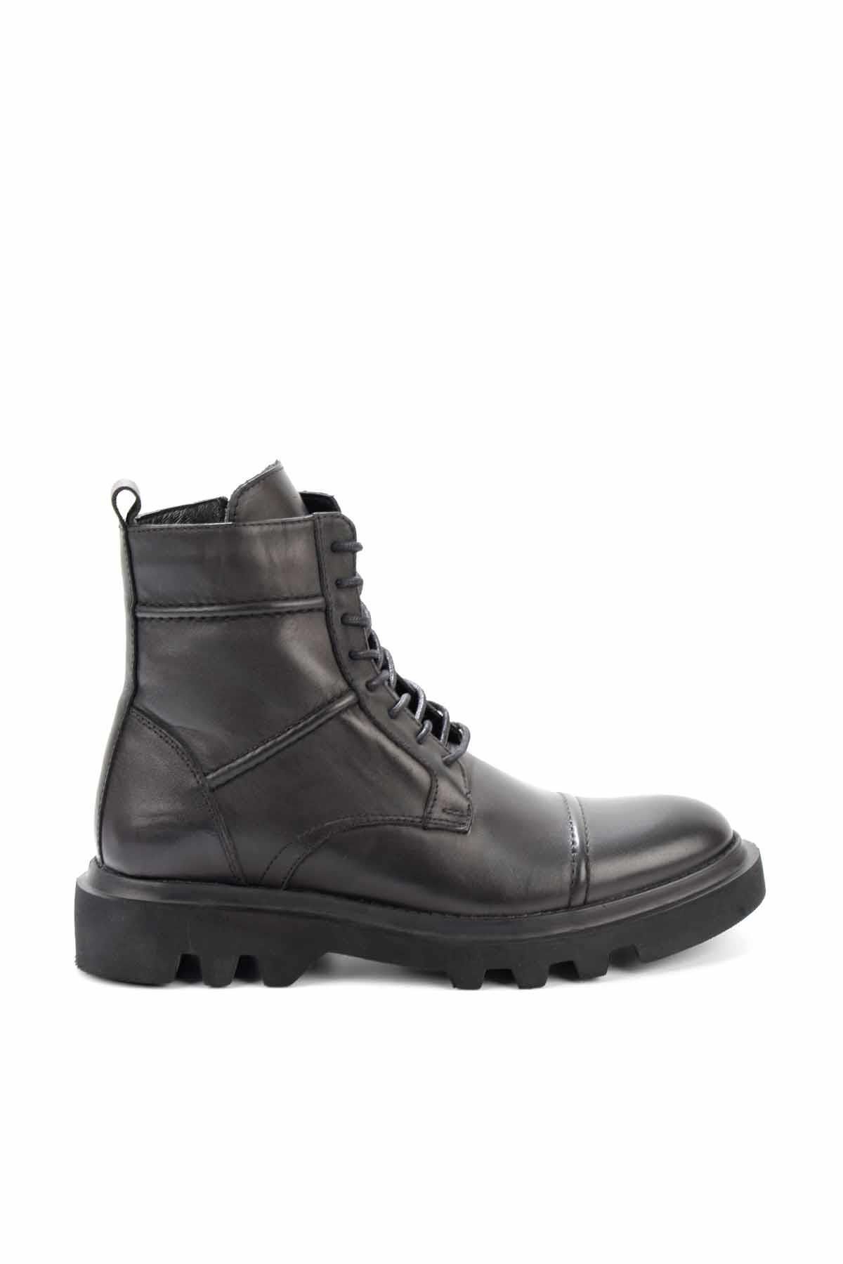 Bambi Siyah Leather Erkek Bot & Bootie E02604630303