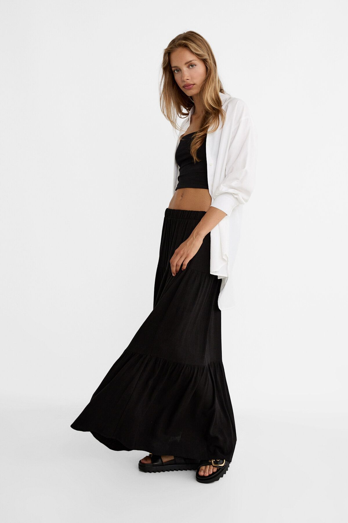 Stradivarius Fitilli Midi Etek