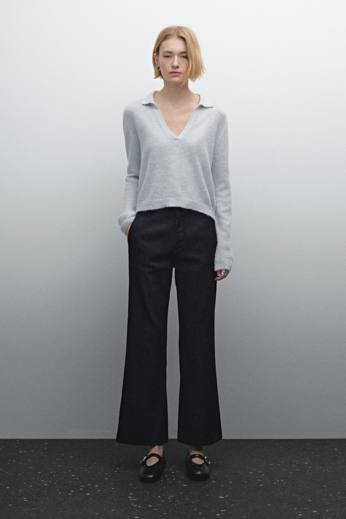 Massimo Dutti Pamuklu İspanyol paça jean