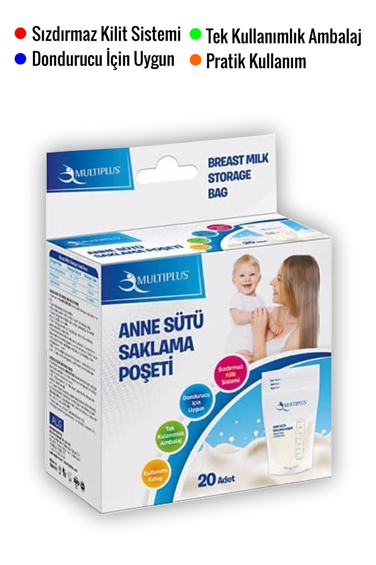 Multiplus Anne Sütü Saklama Poşeti 20 Adet