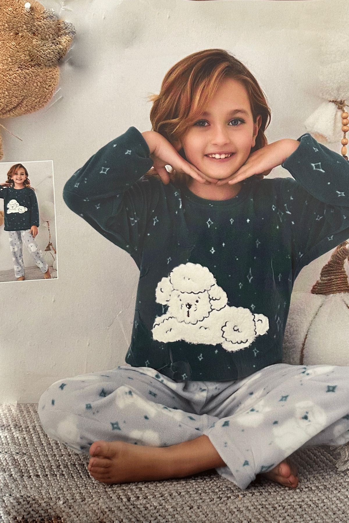 enmodaiçgiyim Polar Çocuk Pijama Takımı