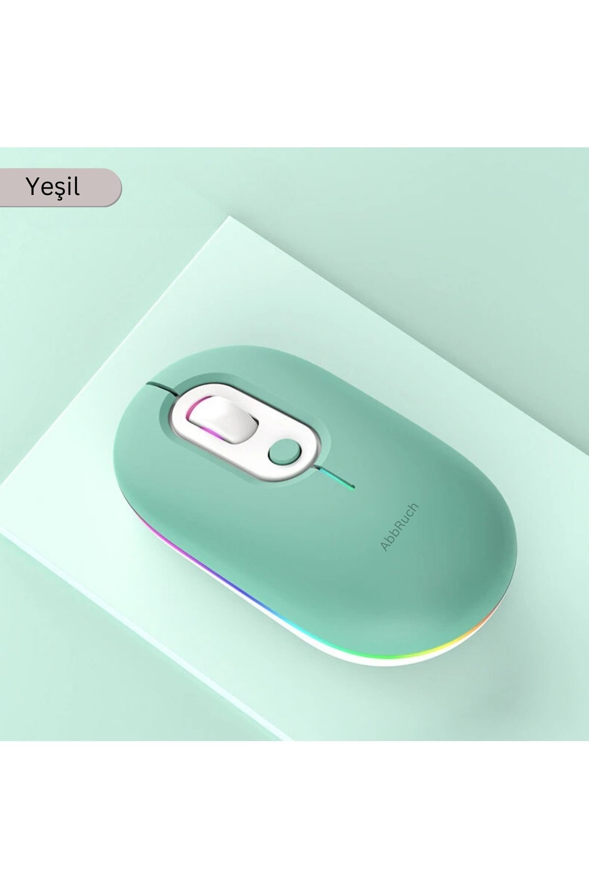 Abbruch Kablosuz Mouse Bluetooth Wireless  Çift Mod'lu USB 2.4g Şarj Edilebilir 800/1200/1600dpi Rgb Fare