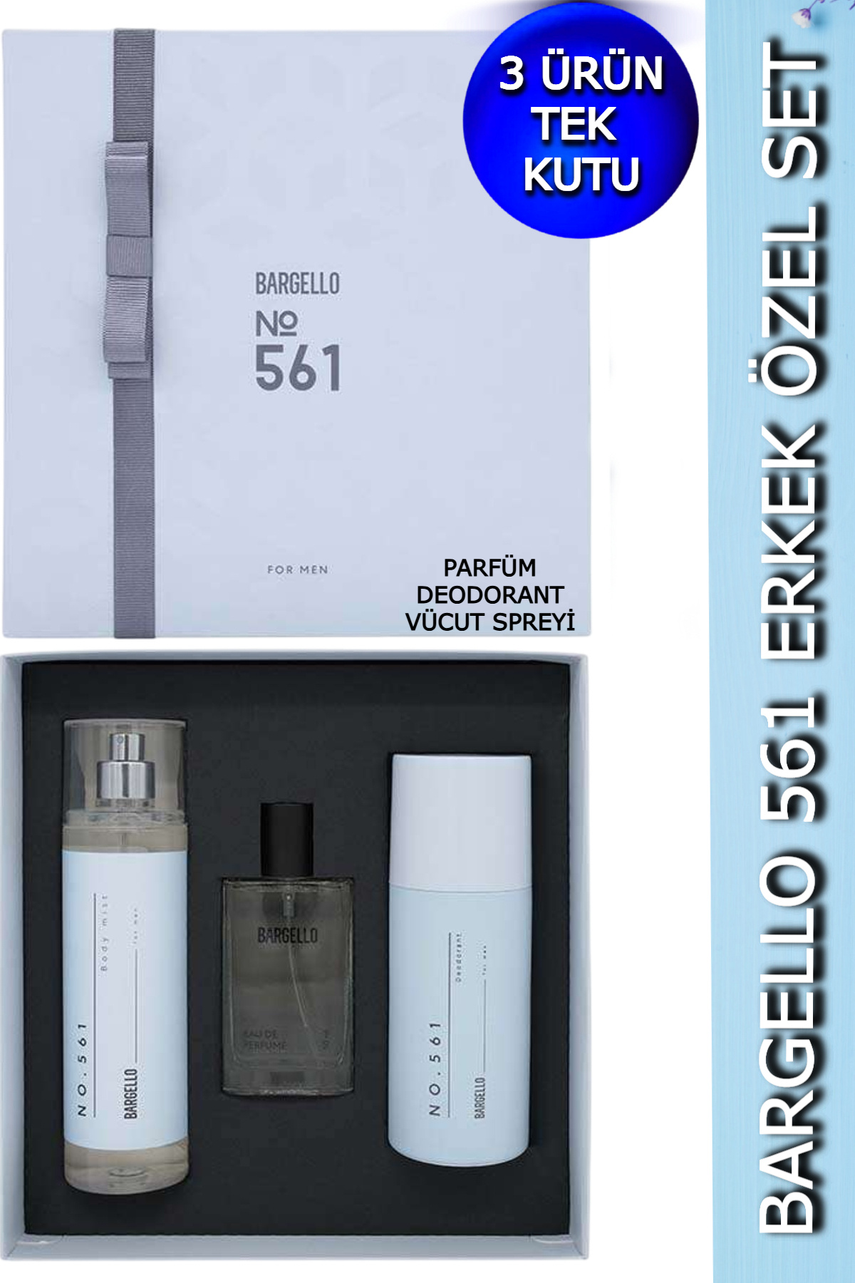 561 Erkek Parfüm Set Fresh - (PARFÜM26VÜCUT SPREYİ26DEODORANT) Özel Kutu
