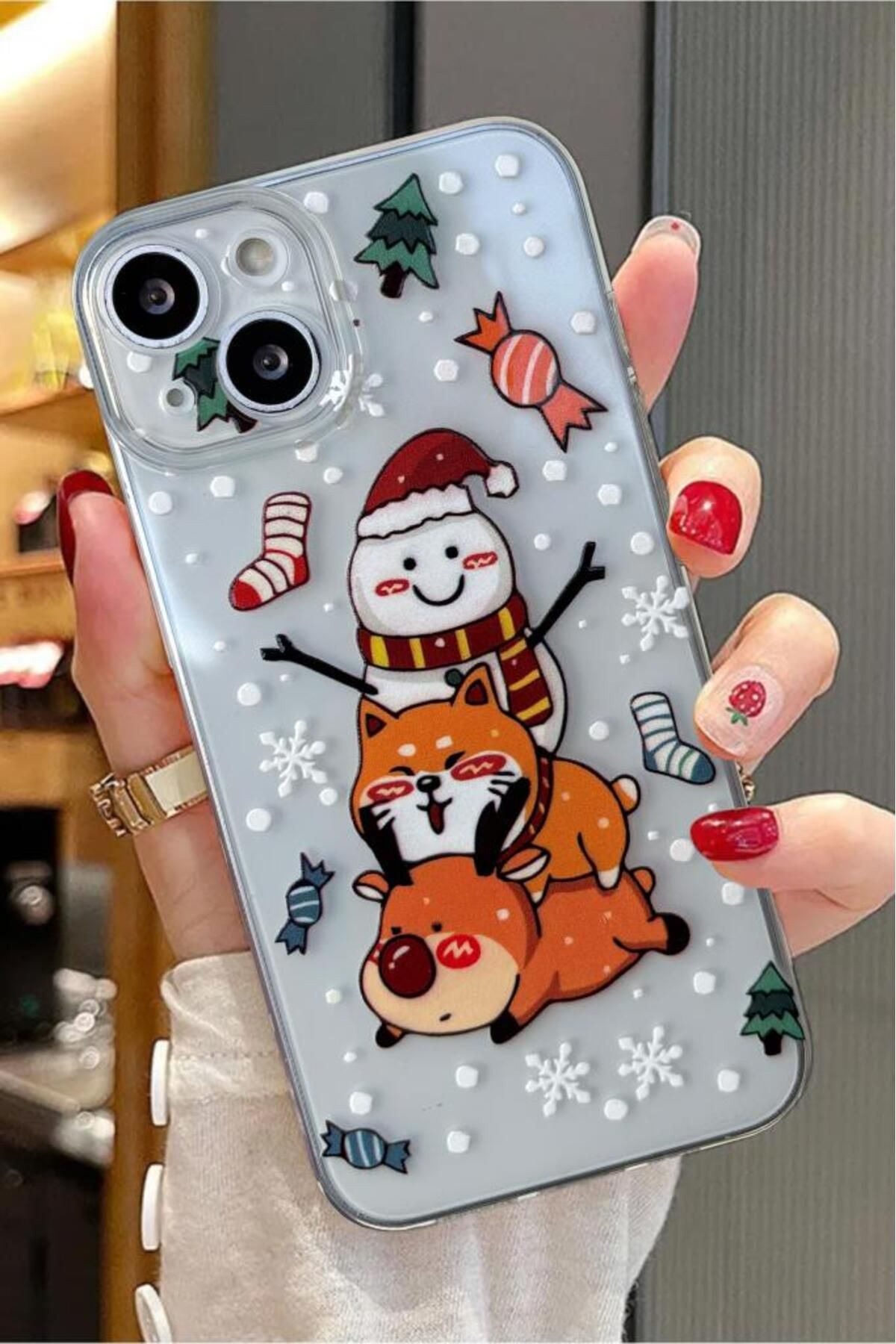 3GEN CASE İphone 13 & İphone 14 Uyumlu Desenli Şeffaf Silikon Kılıf Newdesing 2025