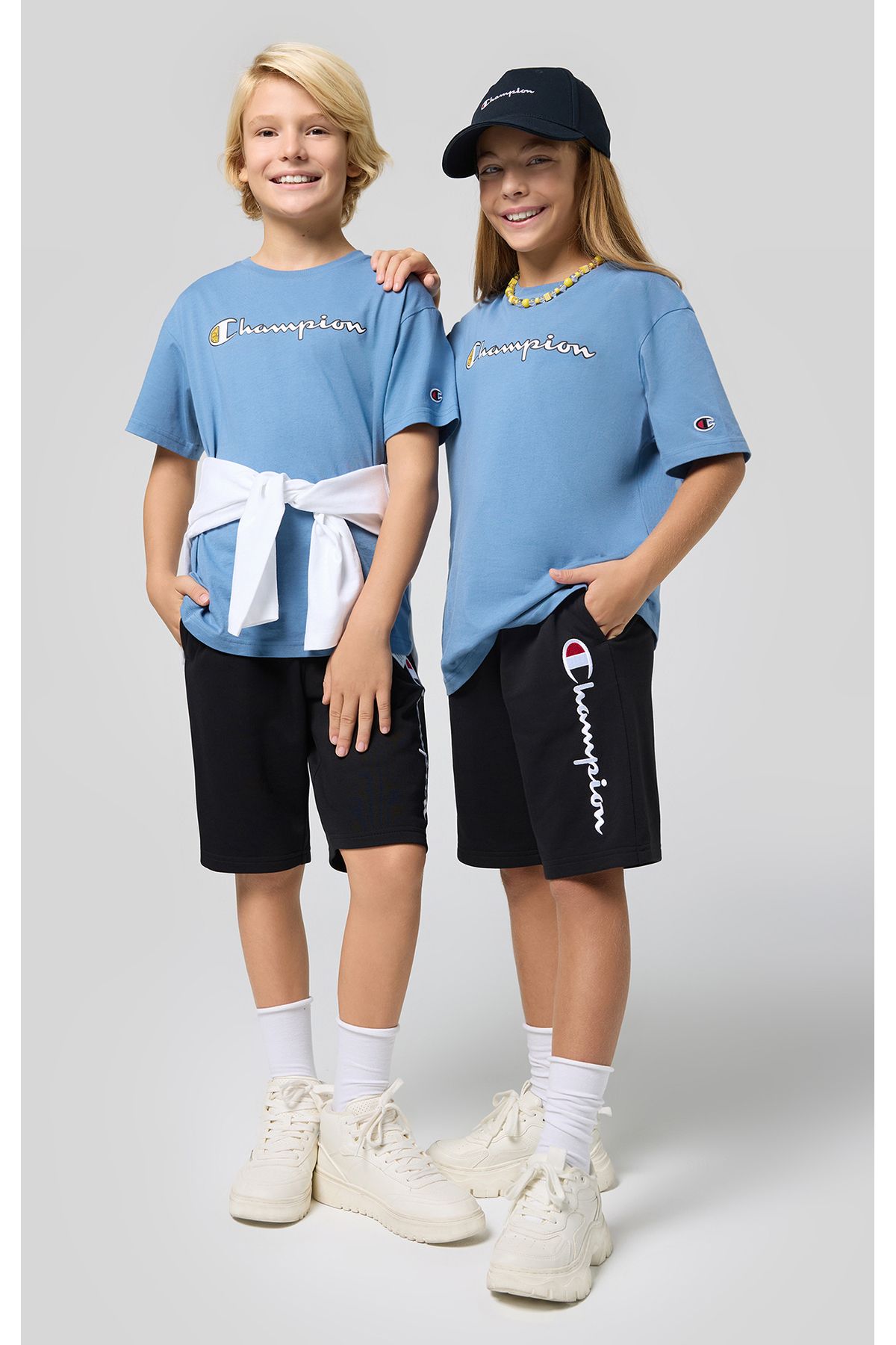 Champion Script Shop Shorts Siyah Çocuk Şort