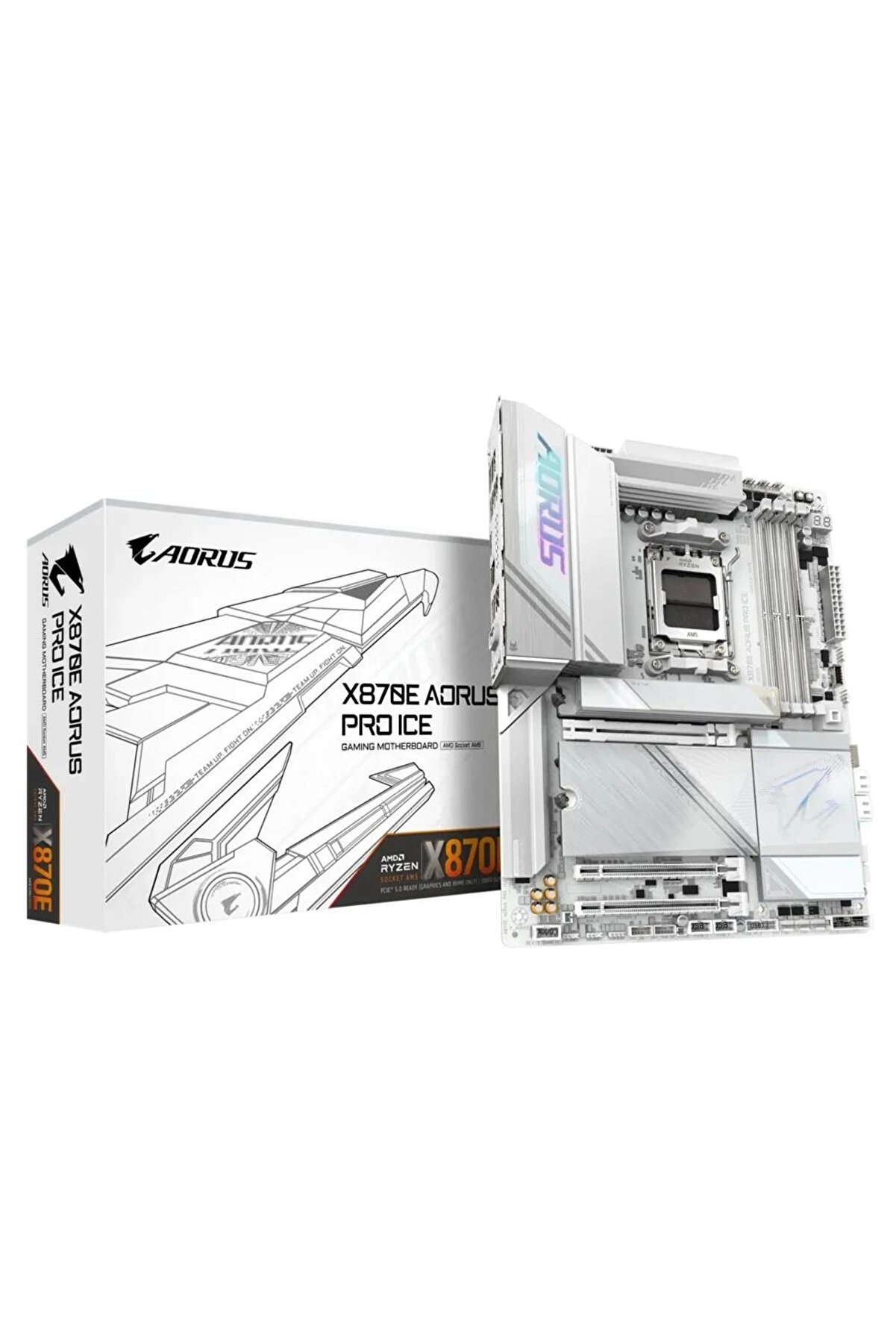 X870e Aorus Pro Ice Wifi 7 Ddr5 8000mhz (OC) Rgb M.2 Am5 Atx Anakart