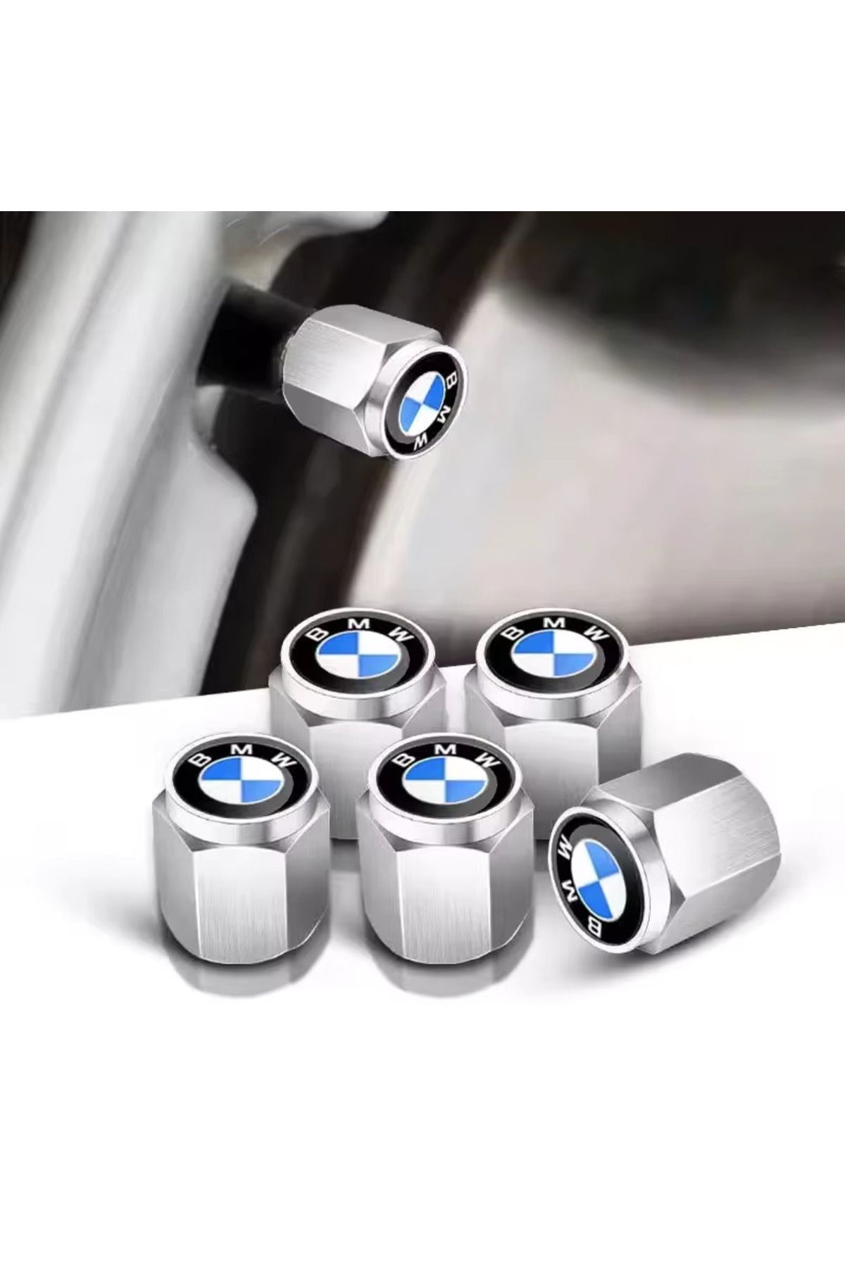 İKTUNING 4 ADET METAL KAPLAMA BMW LOGOLU SİBOP KAPAK