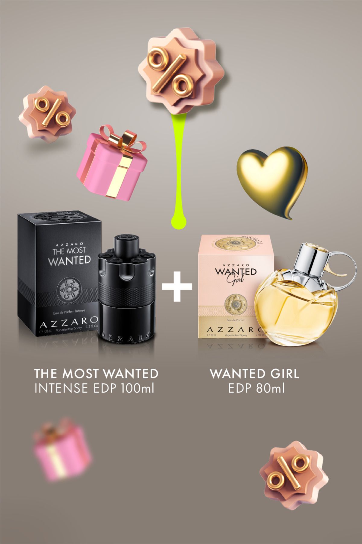 Azzaro Çift Paketi - 100ml Tmw Intense-80ml Wanted Girl