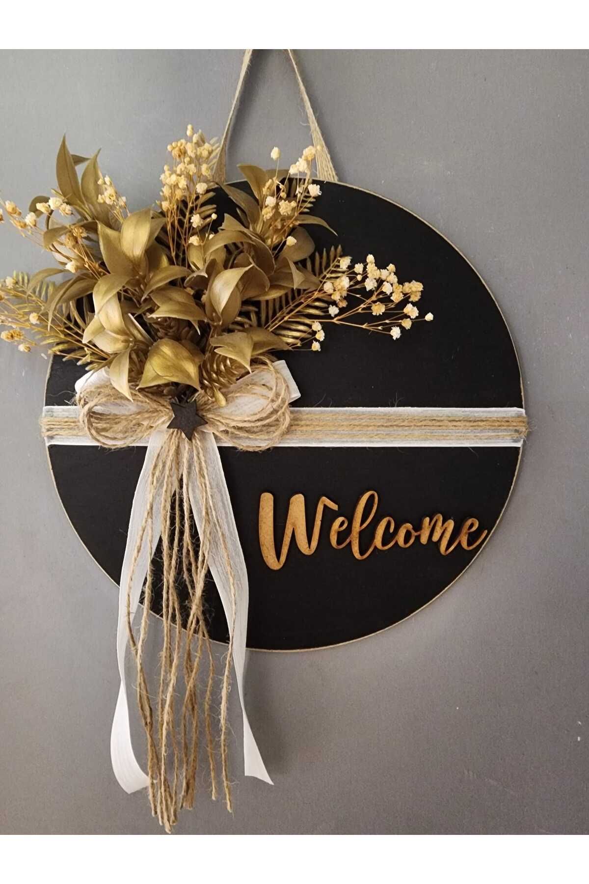HD Different Kapı Süsü  Dekoratif Ahşap Welcome Kapı Süsü - Dış Kapı Süsü - Çelik Kapı Süsü