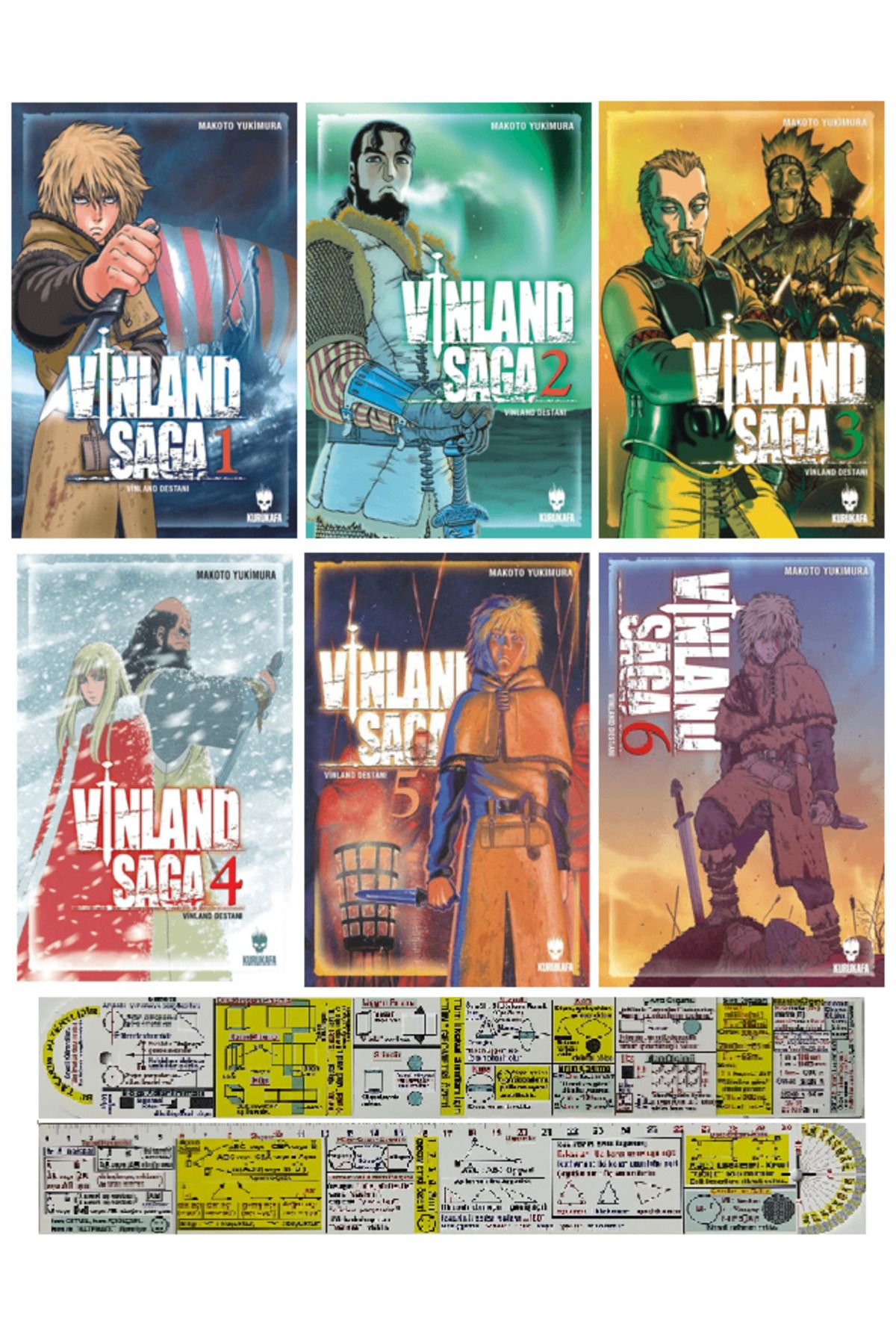 Kurukafa Yayınevi Vinland Saga 6 Cilt Manga Seti + Mat. Öğreten Cetvel
