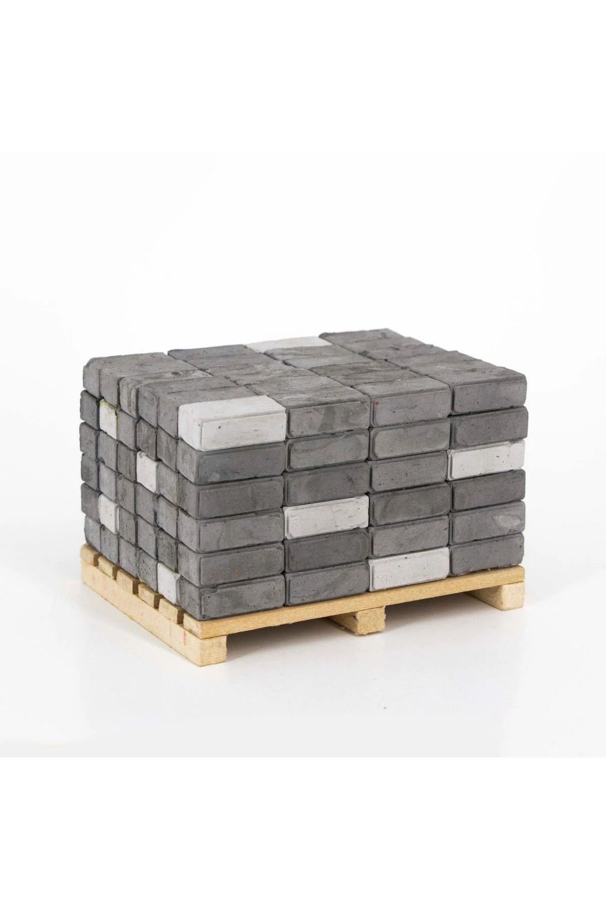 Eshel Minyatür Gri Cephe Tuğlası, 20x7x6mm, 200 Adet, 1/12 Ölçek, 280cm² Alan Harç Dahil