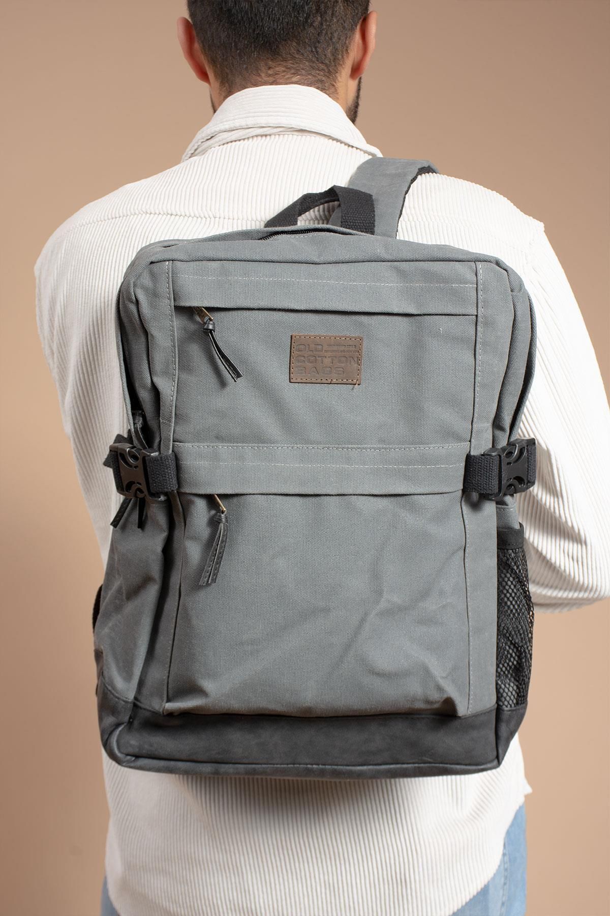 Old Cotton Kullanışlı Seyahat Ve Taşıma çantası Vintage Kanvas Yan Cepli Su kapağı Unisex Sırt çantası