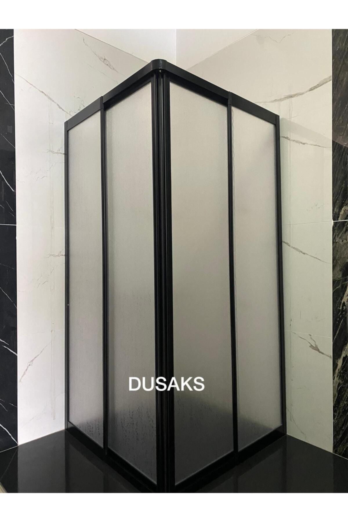 DUSAKS Siyah Plastik Camlı Duşakabin Yükseklik H 182
