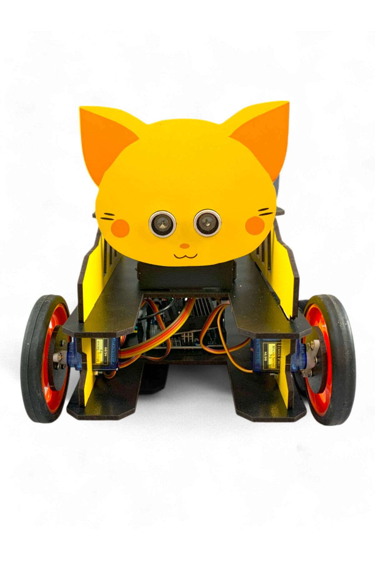 Lapin Deney Atölyesi LAPİNCAR Özel Tasarım Ahşap STEM Robot Yap Bluetooth Destekli DIY Kendin Yap Robot Otto Robot Araba
