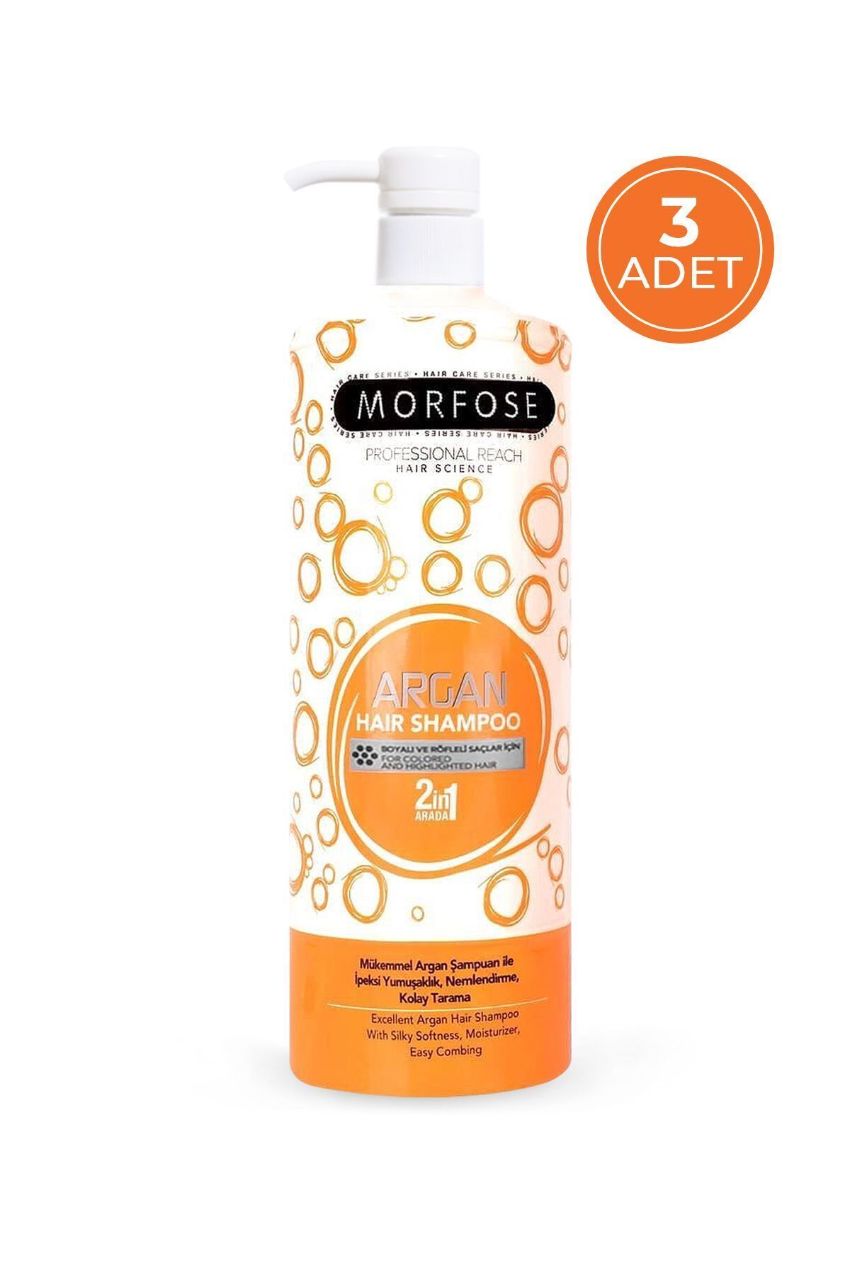Morfose BOYALI VE RÖFLELİ SAÇLAR İÇİN ÖZEL 3 ADET ARGAN ŞAMPUAN 1000 ML