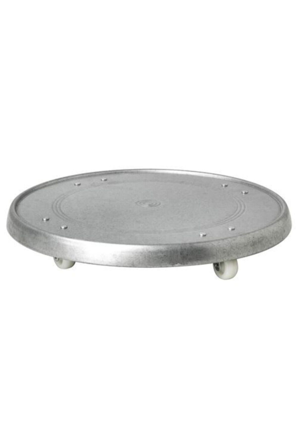 IKEA Tekerlekli Saksı Altı, 31 cm Galvanizli Saksılık Altı Pratik, Metal Saksı Atlığı