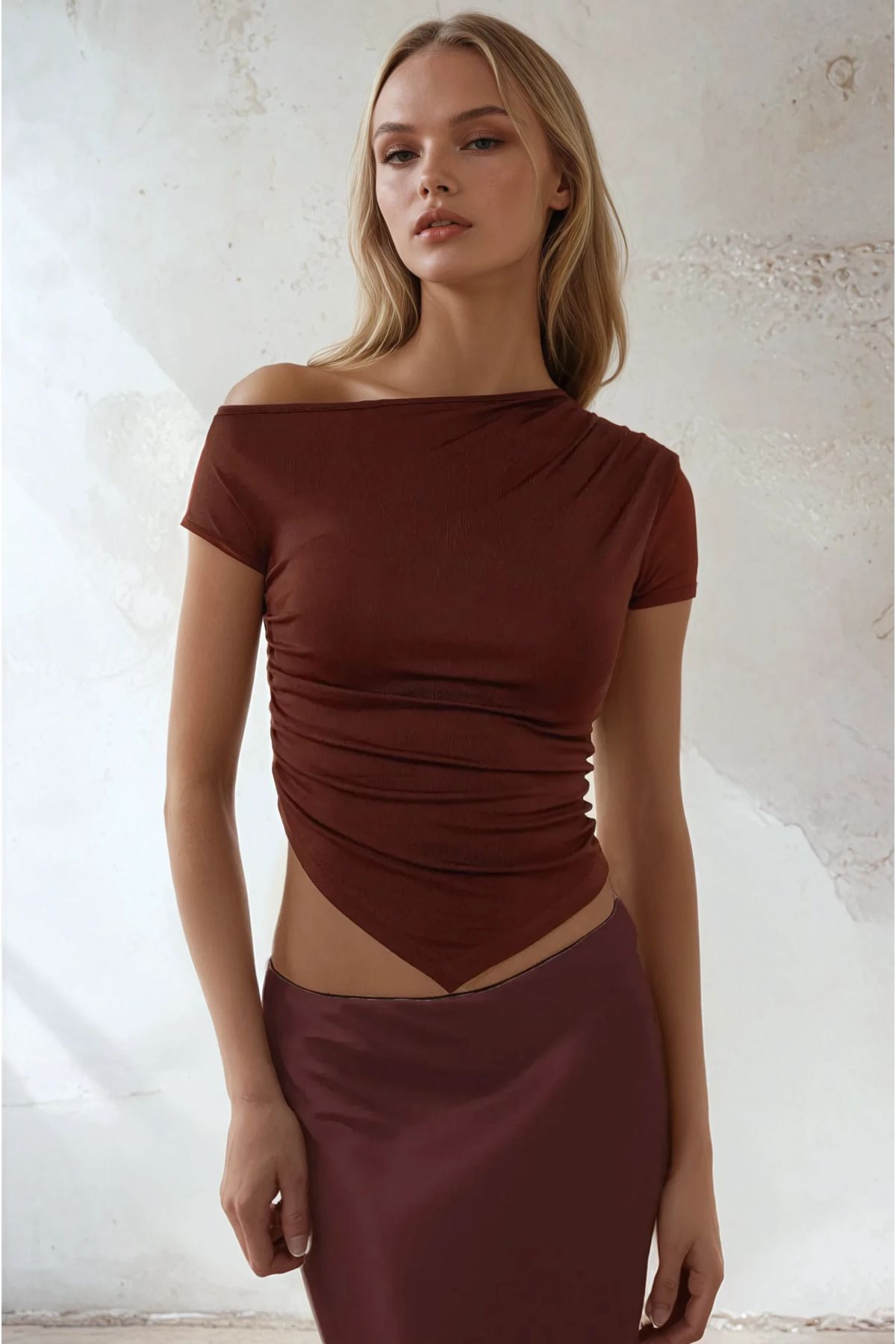 Hiccup Soft Touch Drape Detaylı Asimetrik Üst