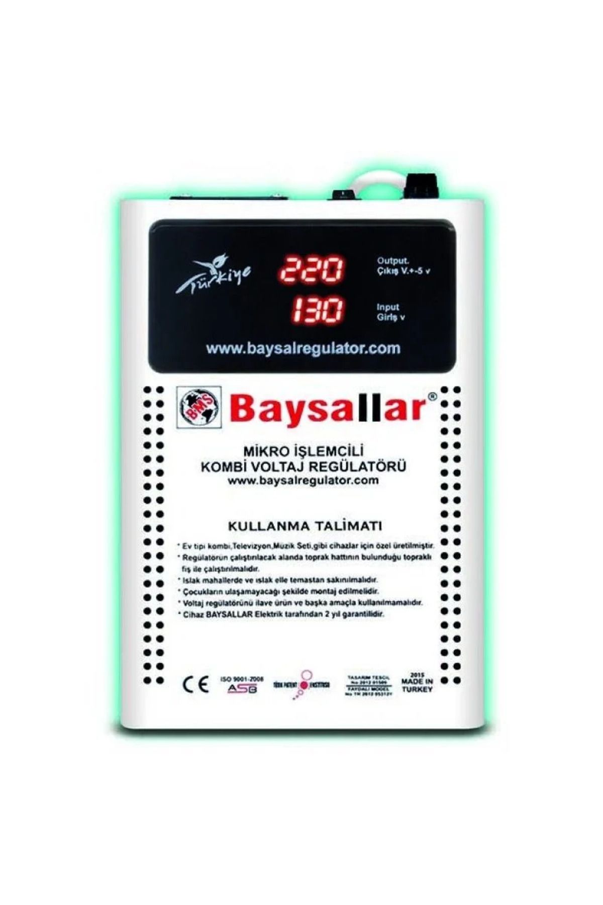 elektrikcimarket Baysallar Mikro Işlemcili Kombi Voltaj Regülatörü 500 Va