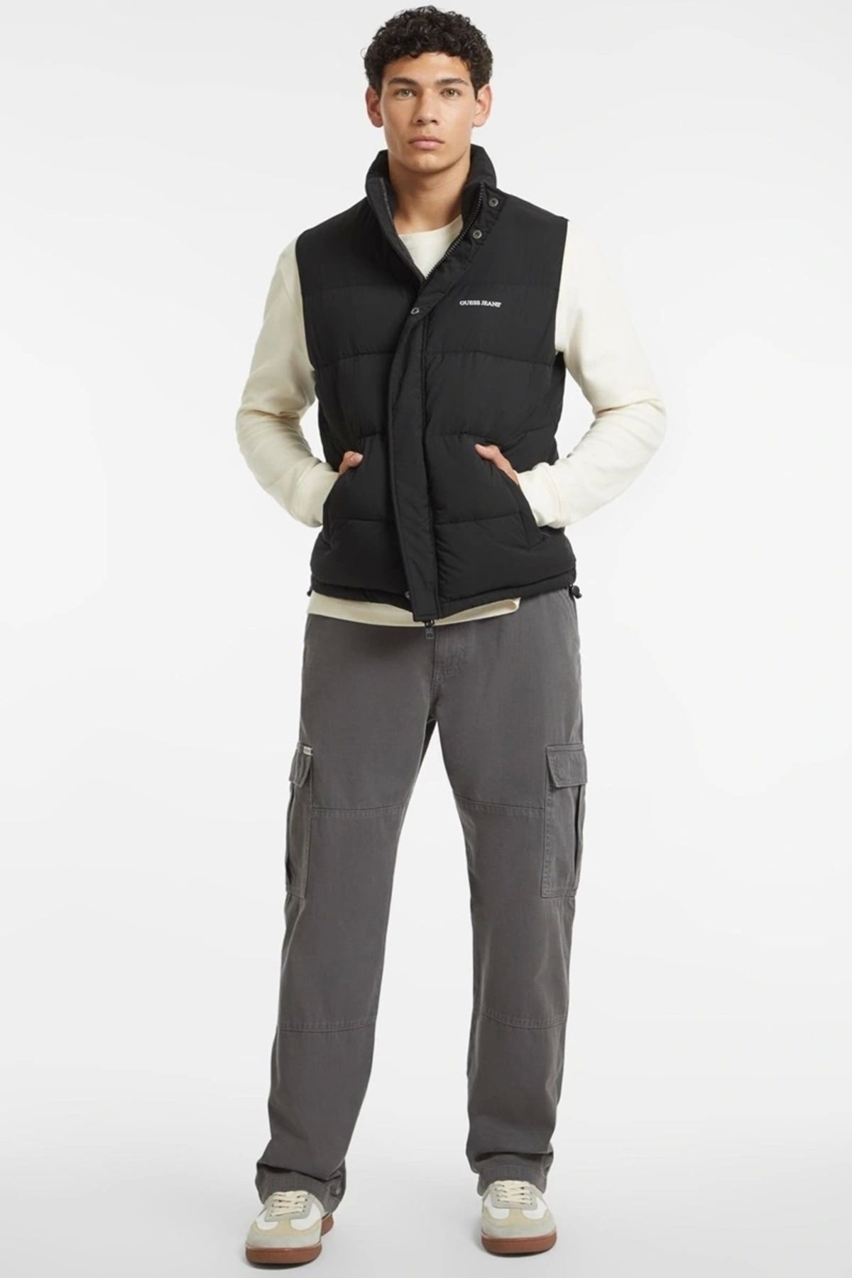 Guess Jeans Gj Reg Lenght Vest Erkek Siyah Yelek M4bn47wgıı2-jblk