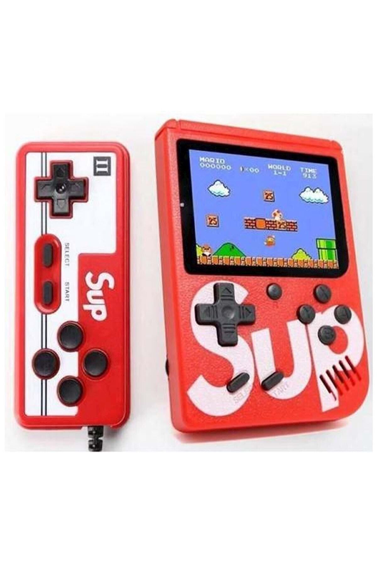 Sup Çift Kol 400 Nostalji Oyunlu Mini Atari Gameboy gamebox Oyun Konsolu Beyaz Kırmızı