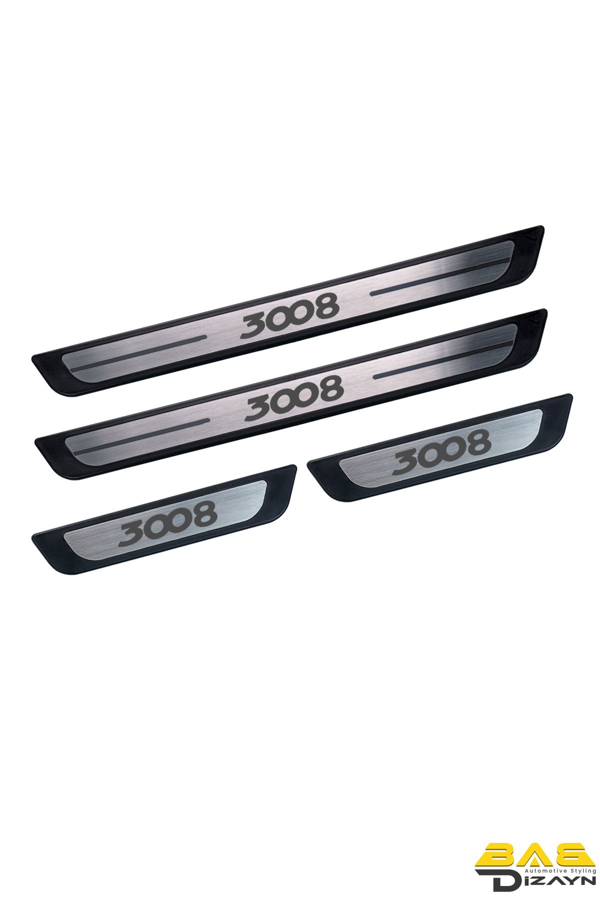 bab dizayn automotive styling Peugeot 3008 Suv Krom Kapı Eşik Koruması 2016 -2024 Arası 4 Parça