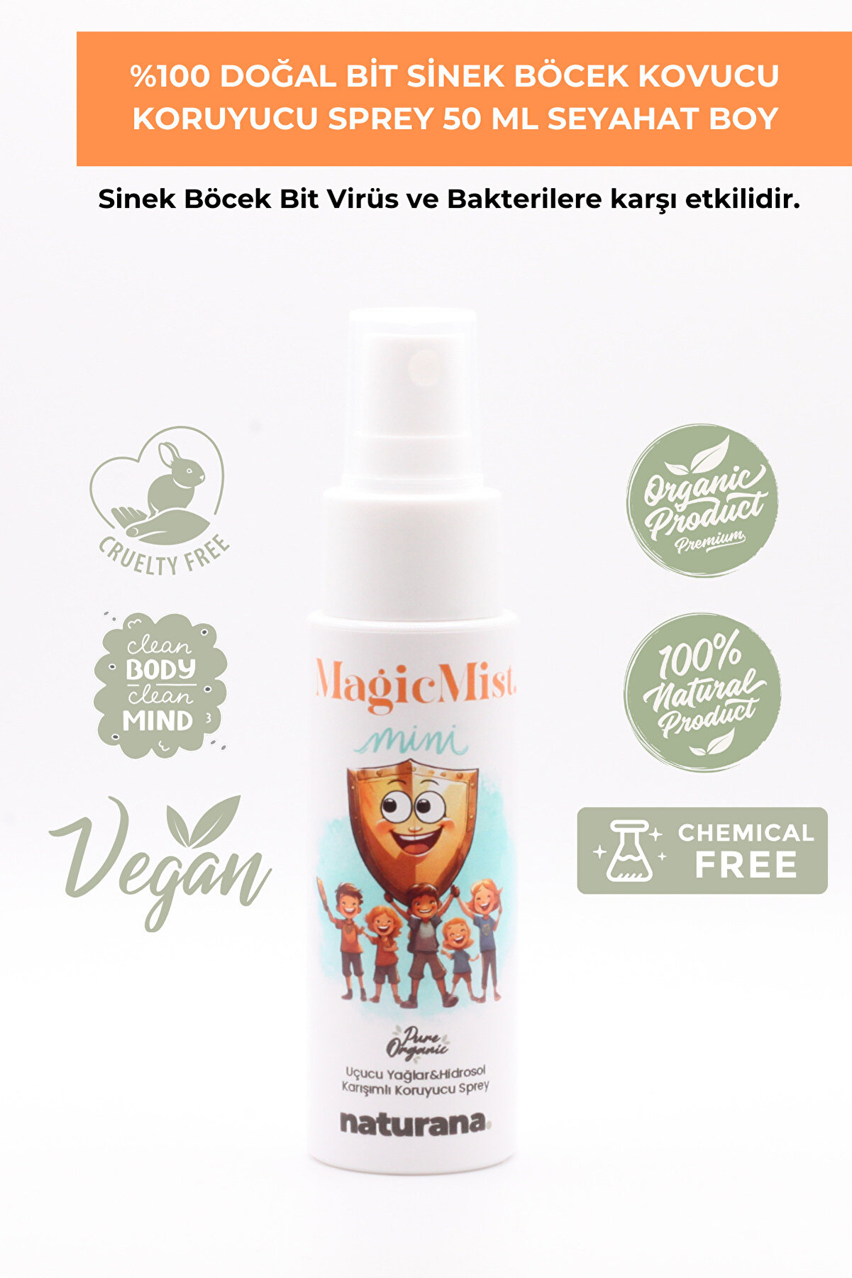 Naturana %100 Doğal Kene Sinek Böcek Bit Kovucu Koruyucu Sprey 50 ml