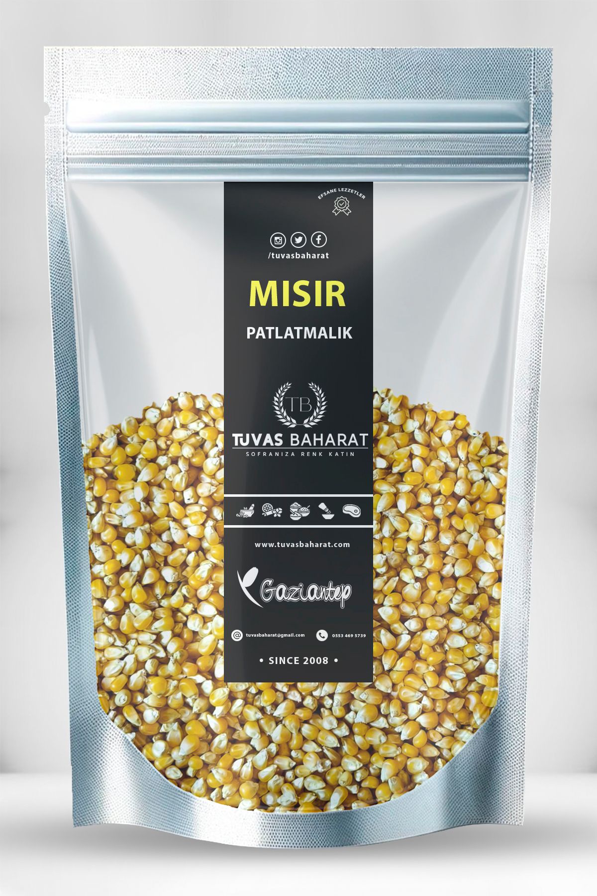 TUVAS BAHARAT Cin Mısır (Patlayan Mısır) %100 Patlar - 5 KG