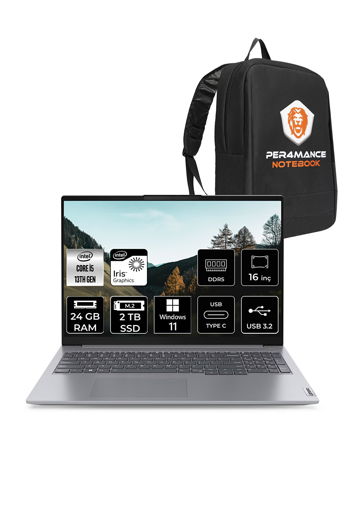 ThinkBook 16 G6 i5 1335U 24GB DDR5 2TB SSD 16'' FHD114 W11H Dizüstü Bilgisayar _114 PER4 ÇANTA