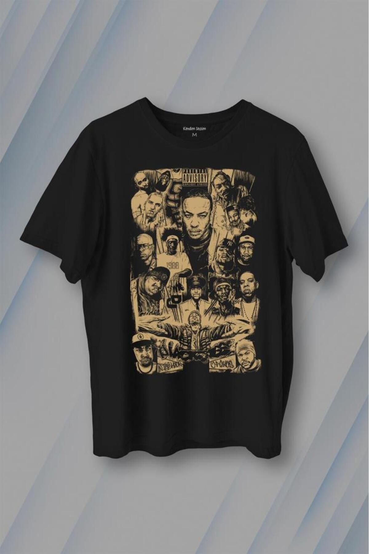 Kendim Seçtim Rap Masters Hip Hop Ustalar Dre 2pac Eminem Biggie Snoop Dogg Baskılı Tişört Unisex T-shirt