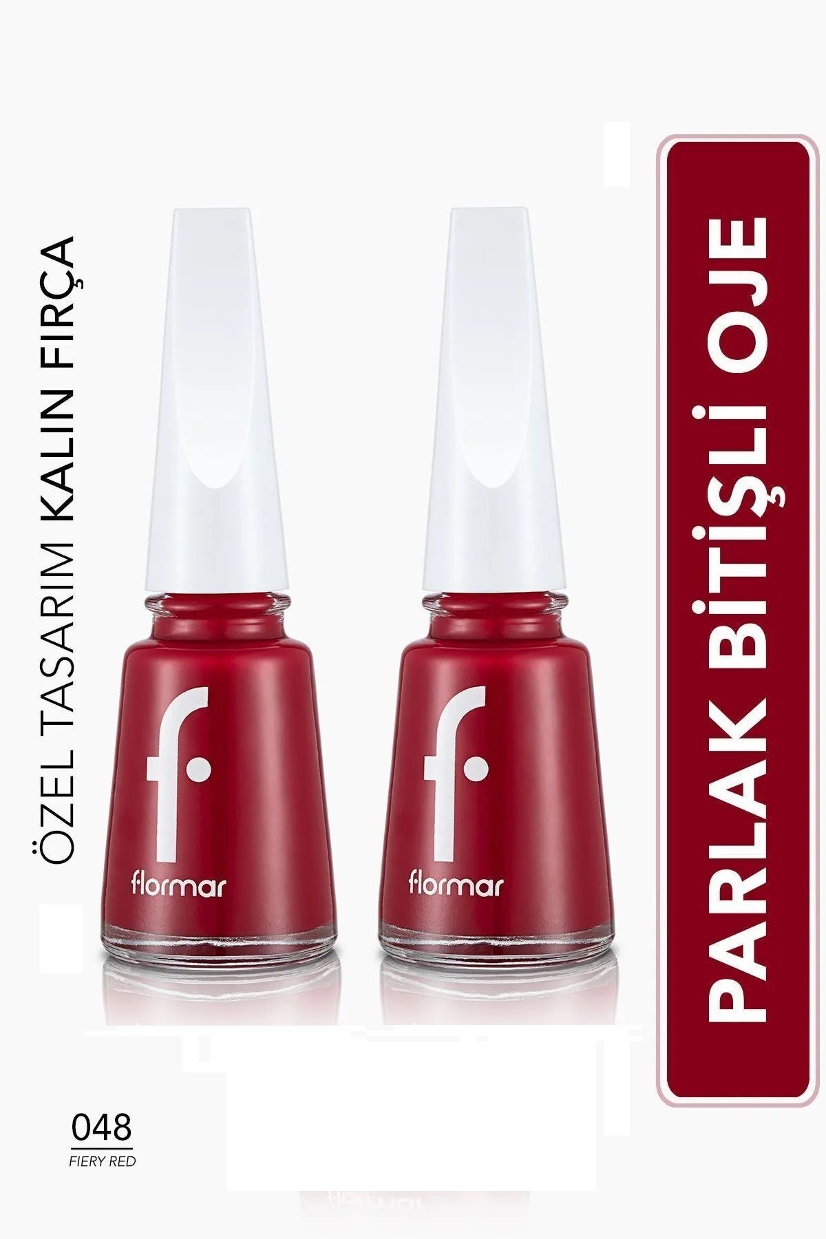 Flormar Klasik Parlak Bitişli Yüksek Pigmentli Oje - Nail Enamel- 048 Fıery Red New X 2 Adet