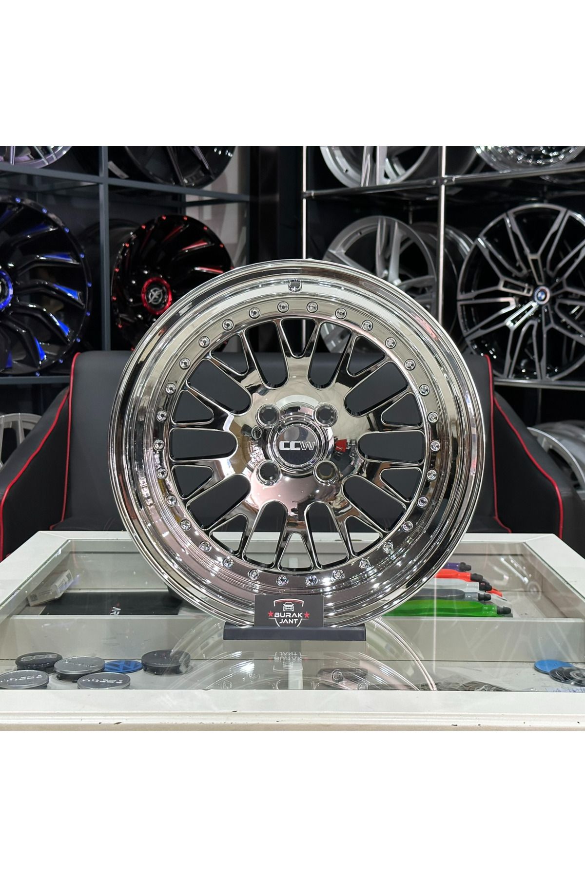 powcan 15 İNÇ 4X100 ÖN:7 ARKA:8 CCW CHROME JANT TAKIMI (4ADET)