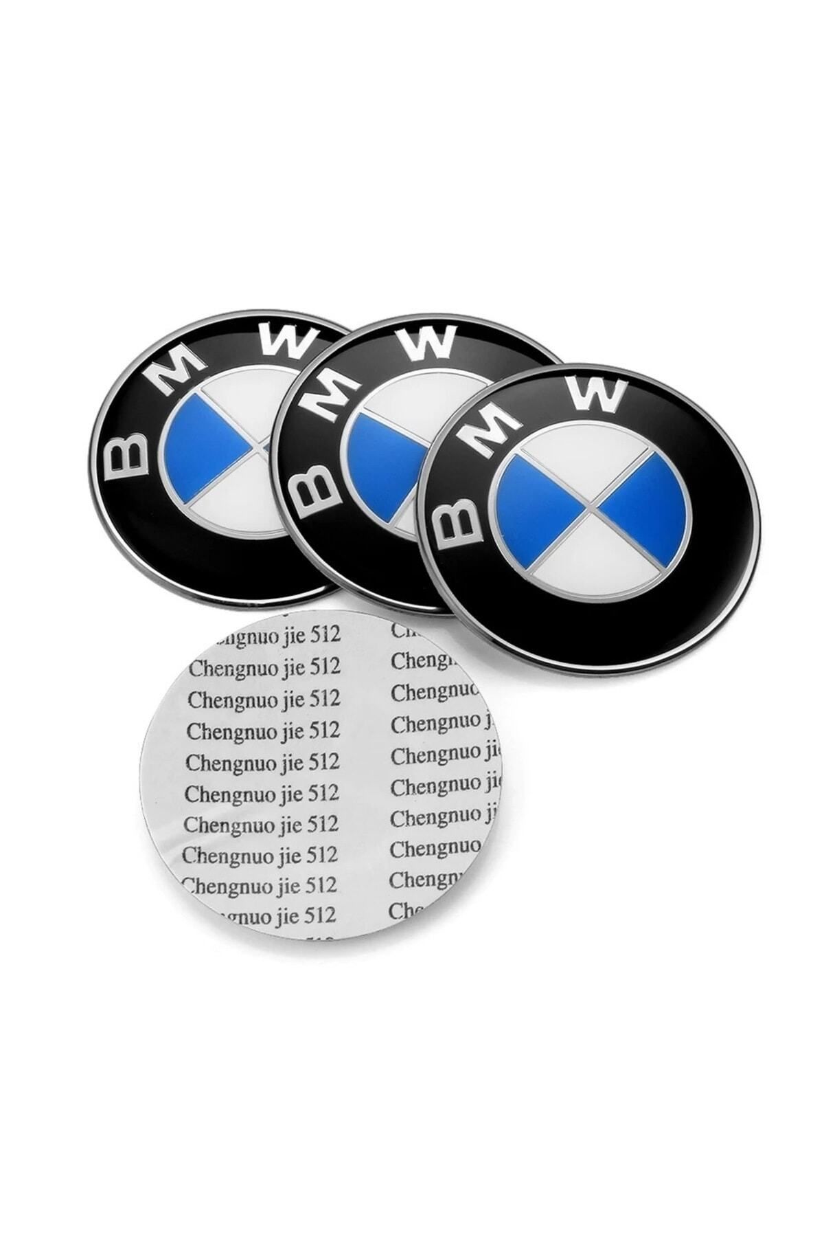 İKTUNING BMW LOGOLU 65 MM 4 ADET  ALÜMİNYUM JANT GÖBEK STICKER
