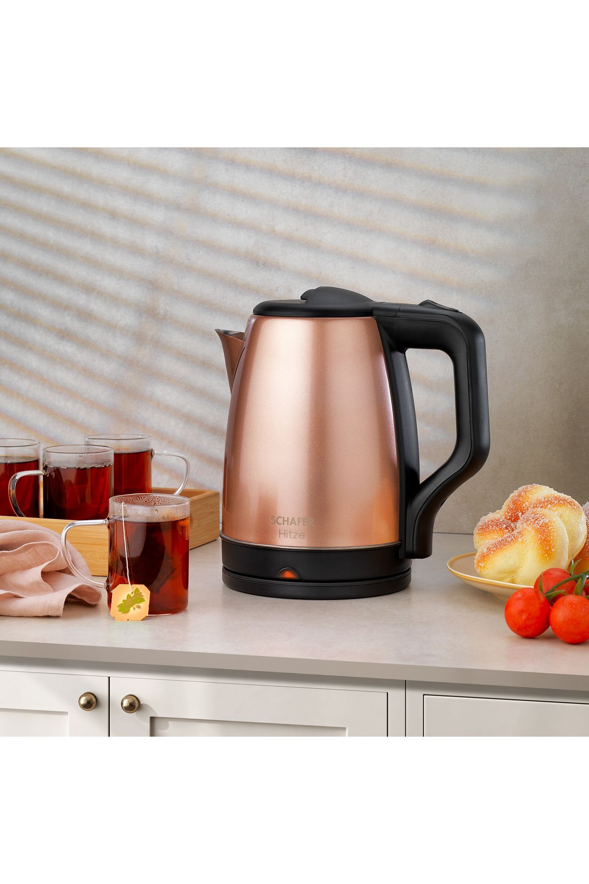 Schafer Hitze Paslanmaz Çelik Su Isıtıcı (KETTLE)-rosegold