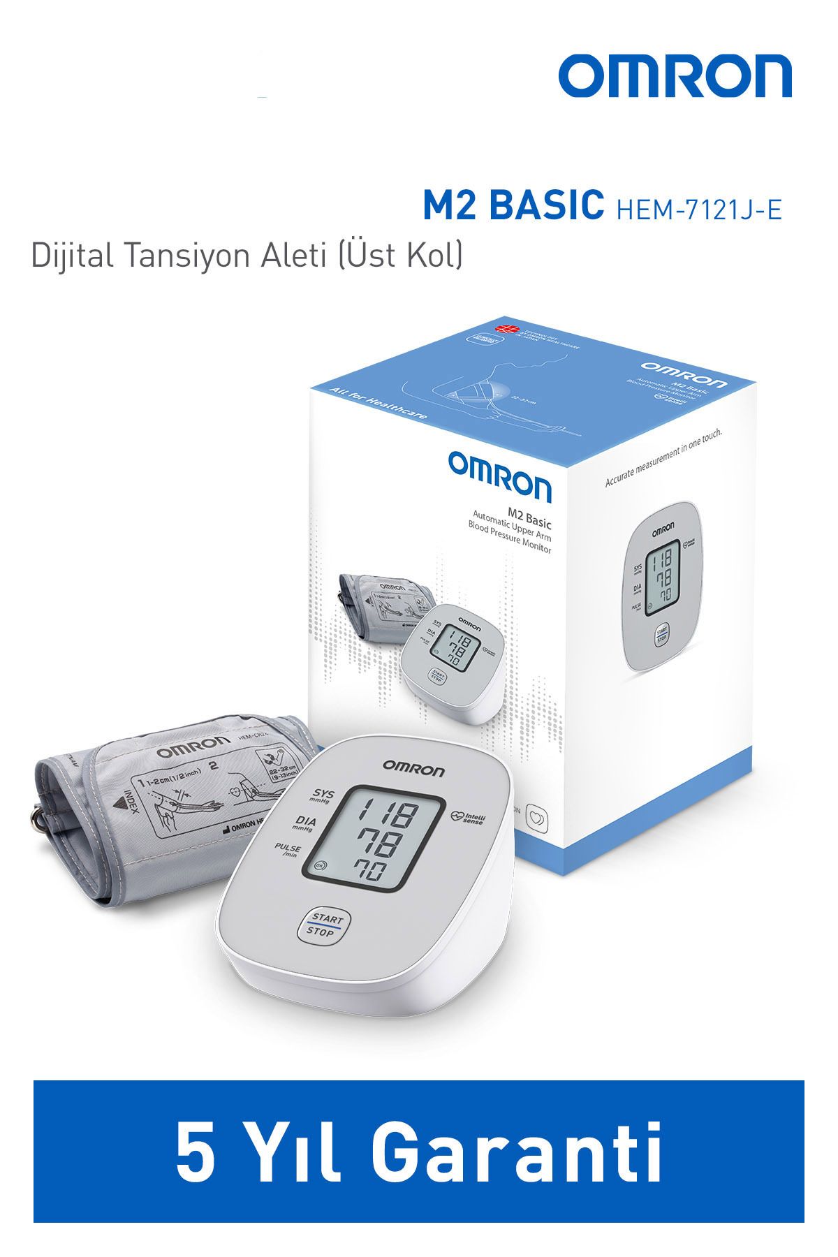 Omron M2 Basic Hem-7121j-e (c) Koldan Ölçer Tansiyon Aleti M2 Basic Hem-7121j-e