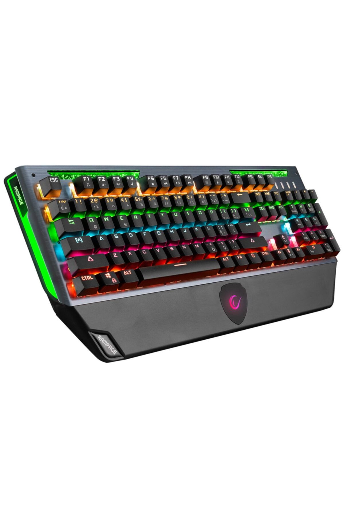 Rampage Kb-r58 Bulwark Gri Usb Rainbow Ledli Blue Switch Su Soğutma Efektli Mekanik Gaming Klavye