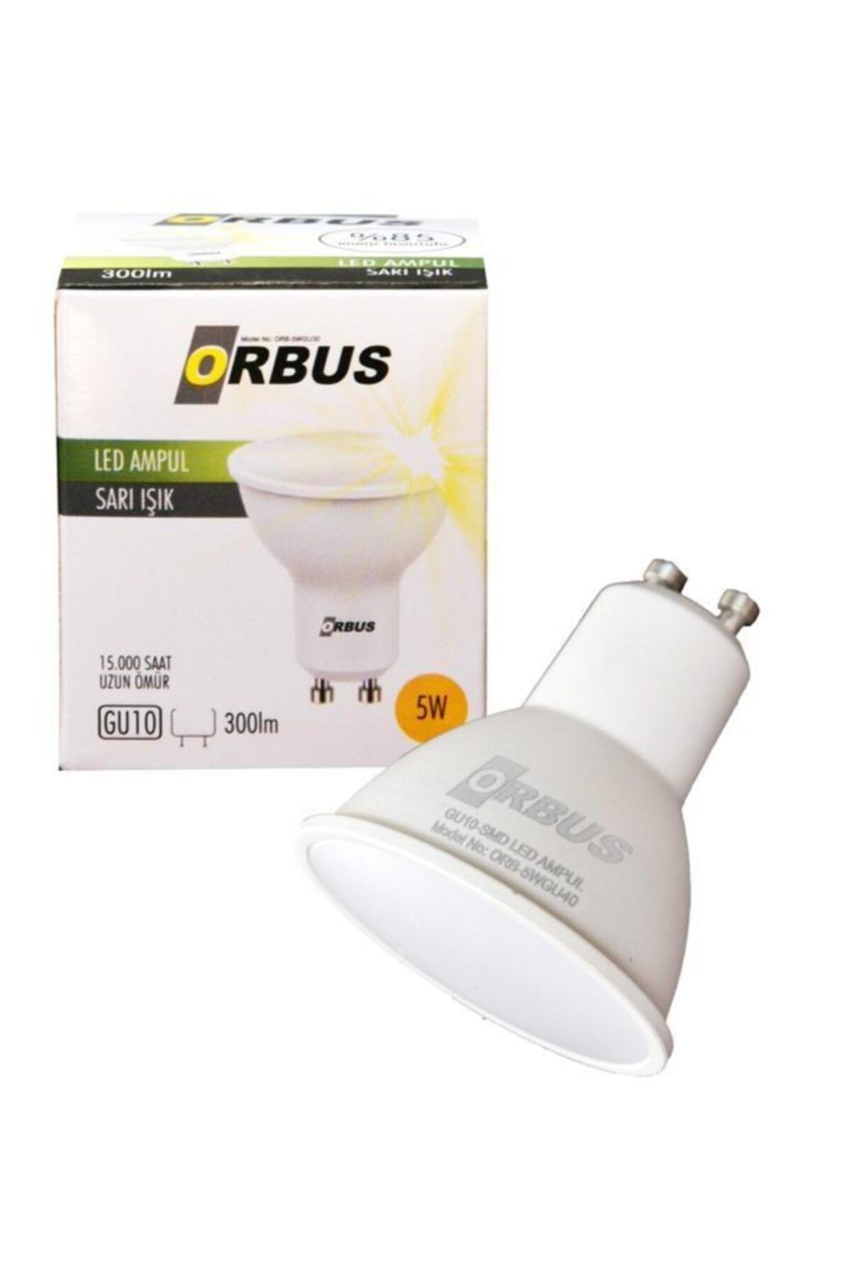 ORBUS Gu10 Starter Duylu 5watt Sarı Işık Led Ampul