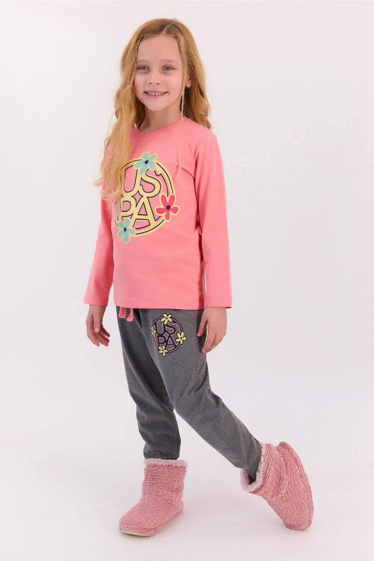 U.S. Polo Assn. Coral Kız Çocuk Pijama Takımı