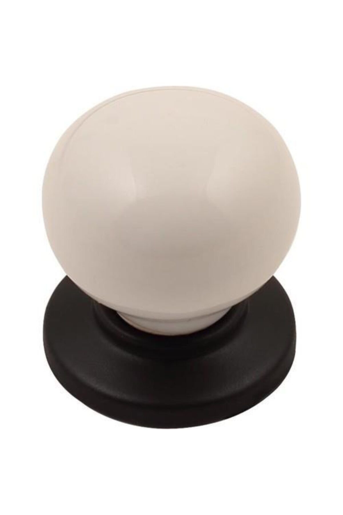 bablife 5 Adet Porselen Görünümlü Misket Düğme Beyaz Siyah Tek Ebat Çekmece Dolap Mobilya Kulpları