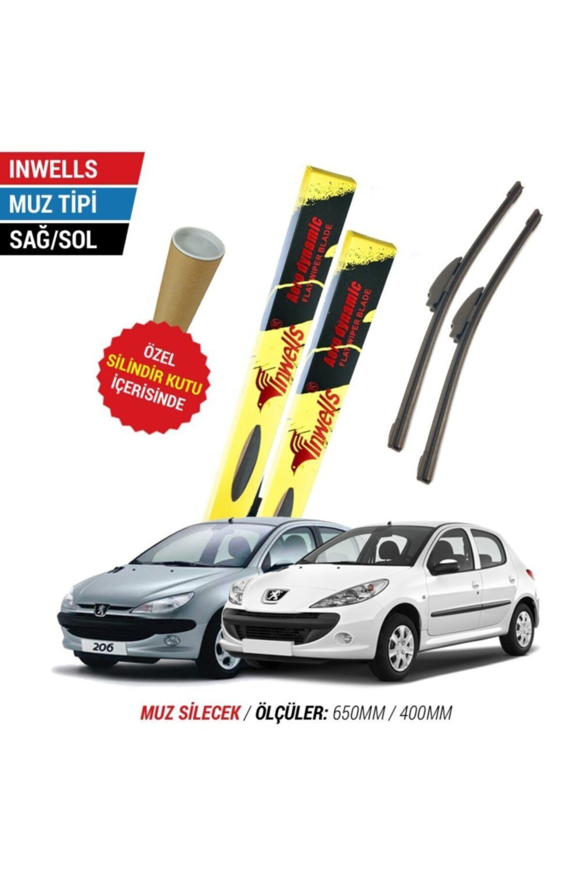 Inwells Peugeot 206 / 206+ Inwells Muz Silecek Takımı (2000-2014)