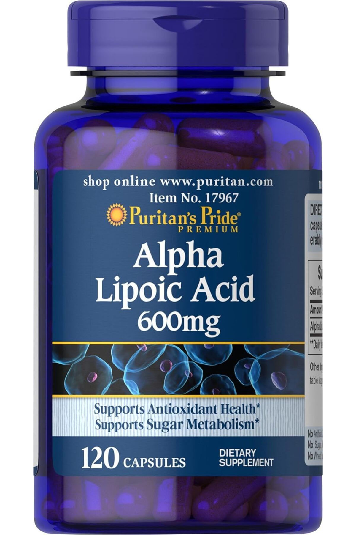 Puritan Alpha Lipoic Acid 600MG 120 Capsules